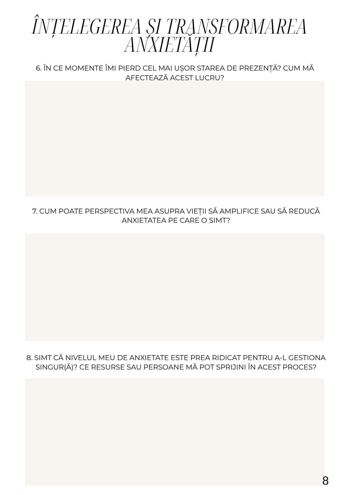 Caiet de Lucru pentru Gestionarea Anxietatii / Autovindecare / Transformare Interioara / Regasirea Echilibrului / Calm, Claritate si Curaj