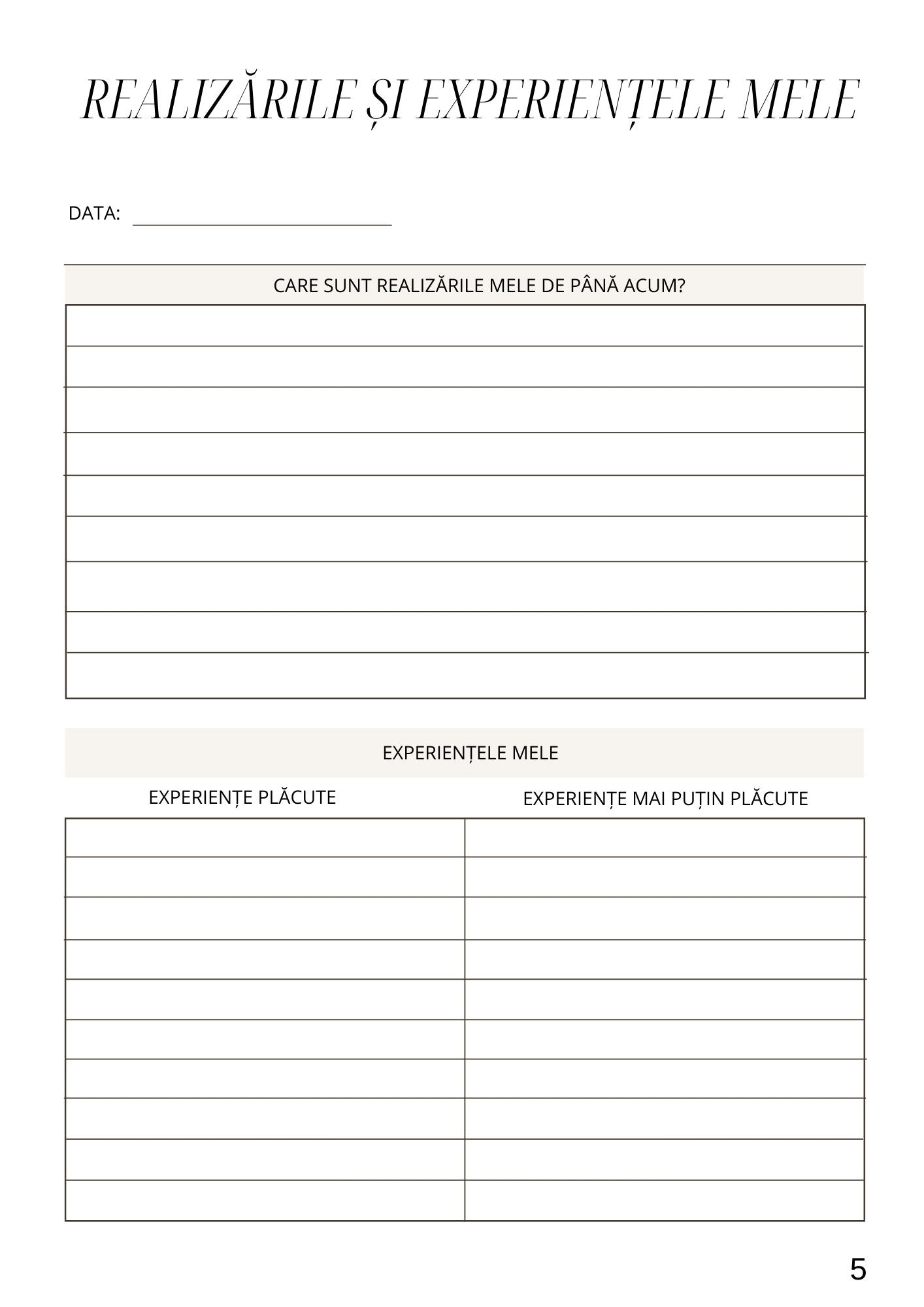 Caietul Meu de Lucru - Mentalitate Financiara Prospera / Educatie Financiara si Mindset Pentru Succes / Dezvoltare Personala si Management Financiar / Abundenta