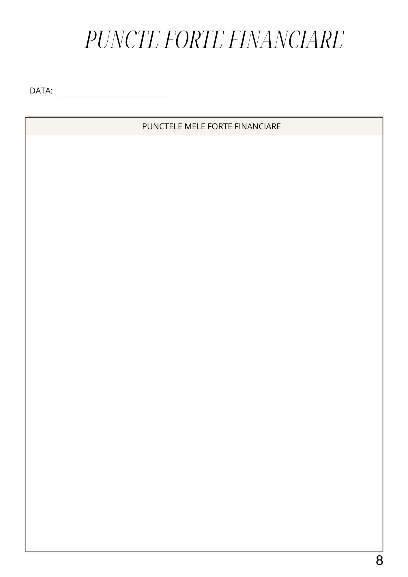 Caietul Meu de Lucru - Mentalitate Financiara Prospera / Educatie Financiara si Mindset Pentru Succes / Dezvoltare Personala si Management Financiar / Abundenta