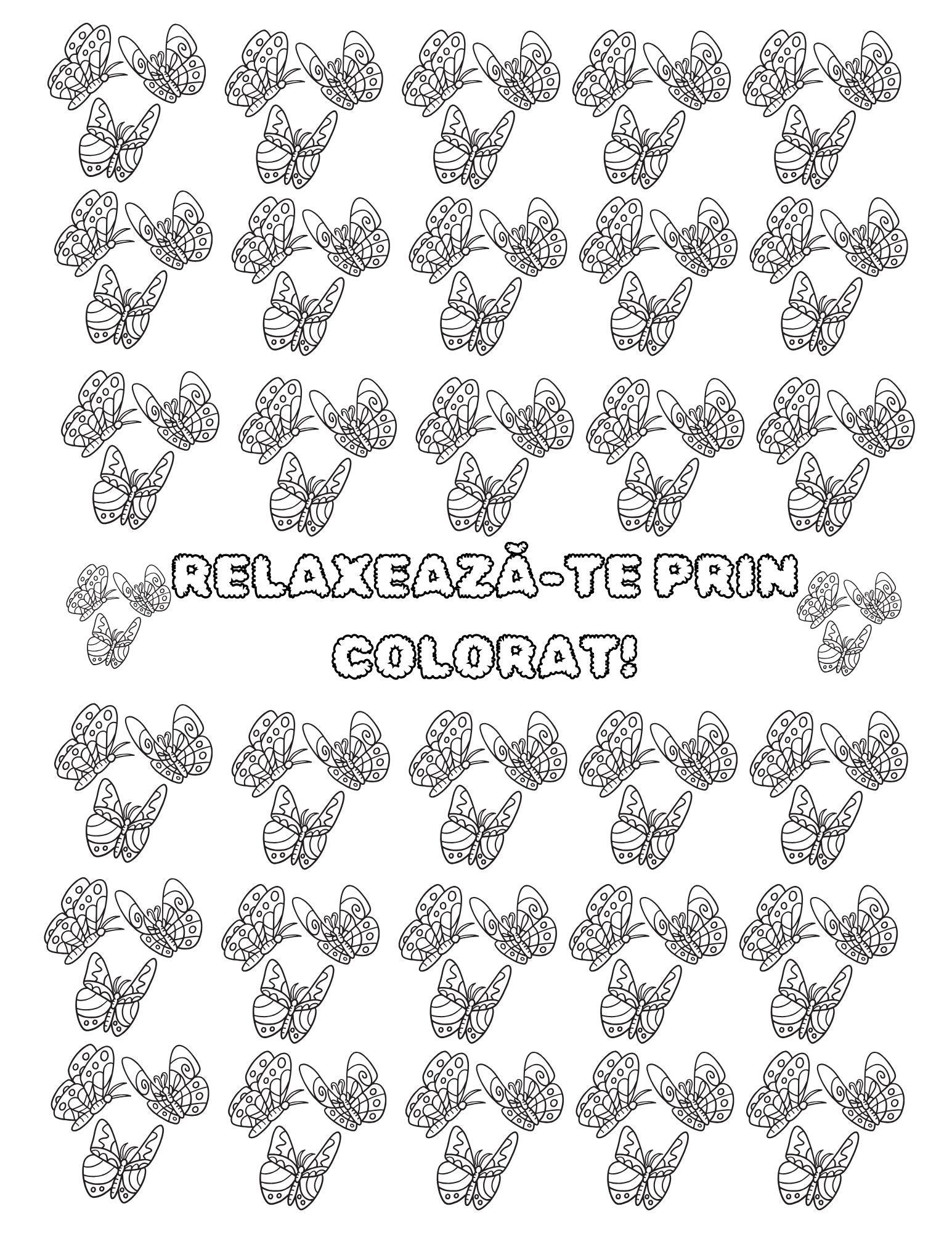 Carte De Colorat Gradina Fluturilor - Transforma Stresul In Arta / Pentru Adulti si Copii