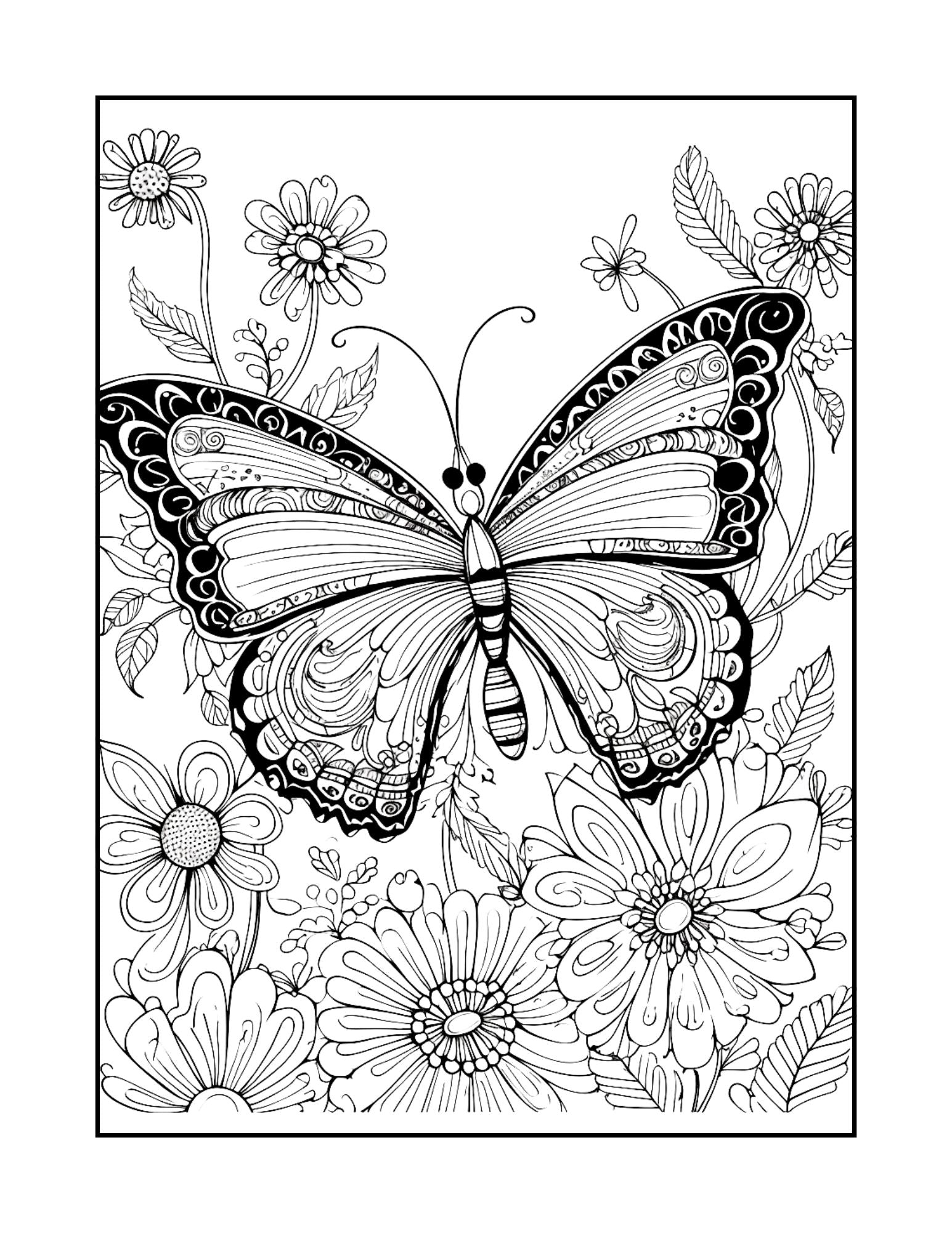 Carte De Colorat Gradina Fluturilor - Transforma Stresul In Arta / Pentru Adulti si Copii