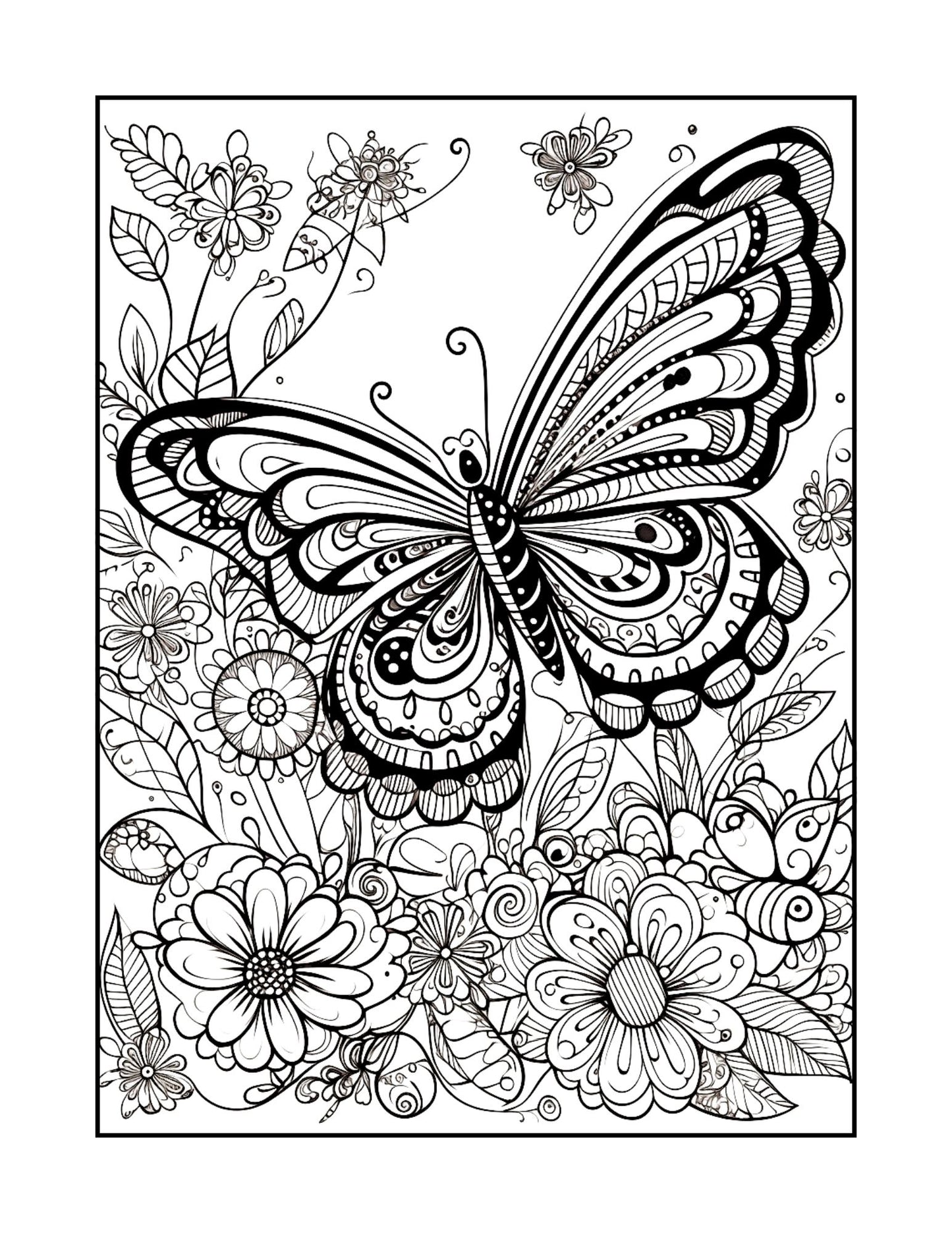 Carte De Colorat Gradina Fluturilor - Transforma Stresul In Arta / Pentru Adulti si Copii