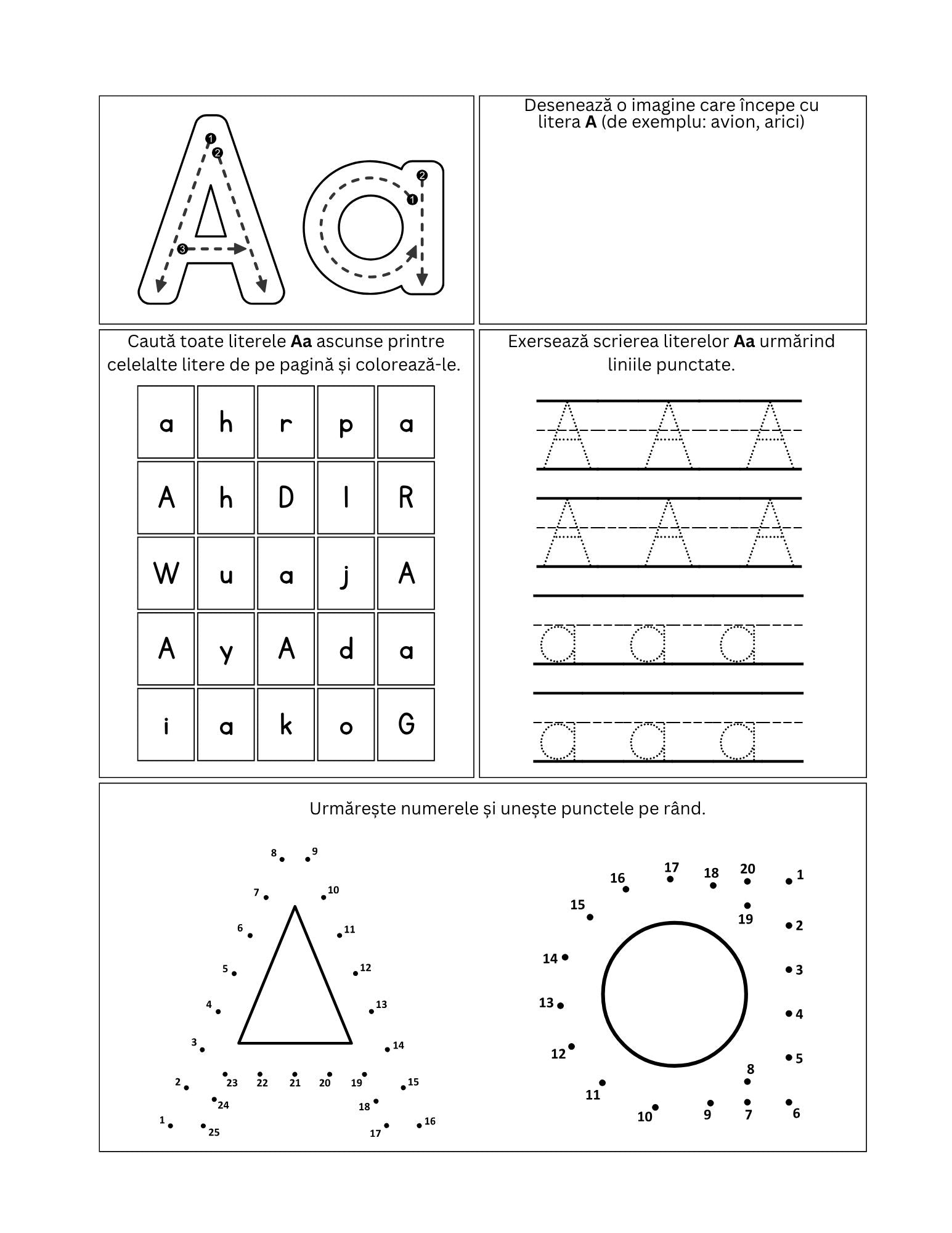Carte cu Activitati - Alfabetul - Coloreaza si Invata Literele / Activitati Educative Pentru Copii / Joc Creativ si Educatie / Invatare Interactiva si Distractiva