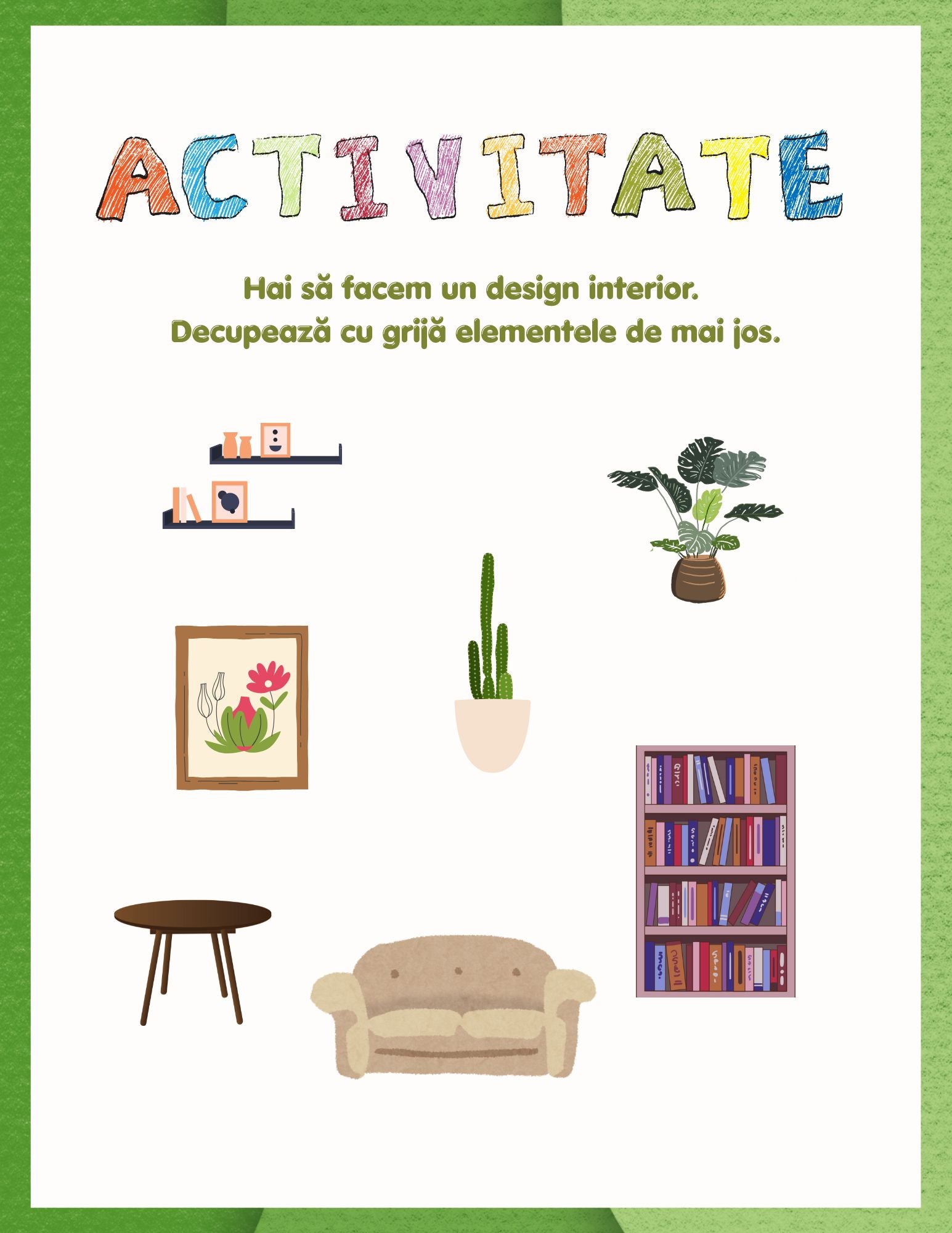 Carte cu Activitati - Decupam , Coloram si Ne Jucam - Activitati Educative Pentru Copii / Joc Creativ si Educatie / Invatare Interactiva si Distractiva