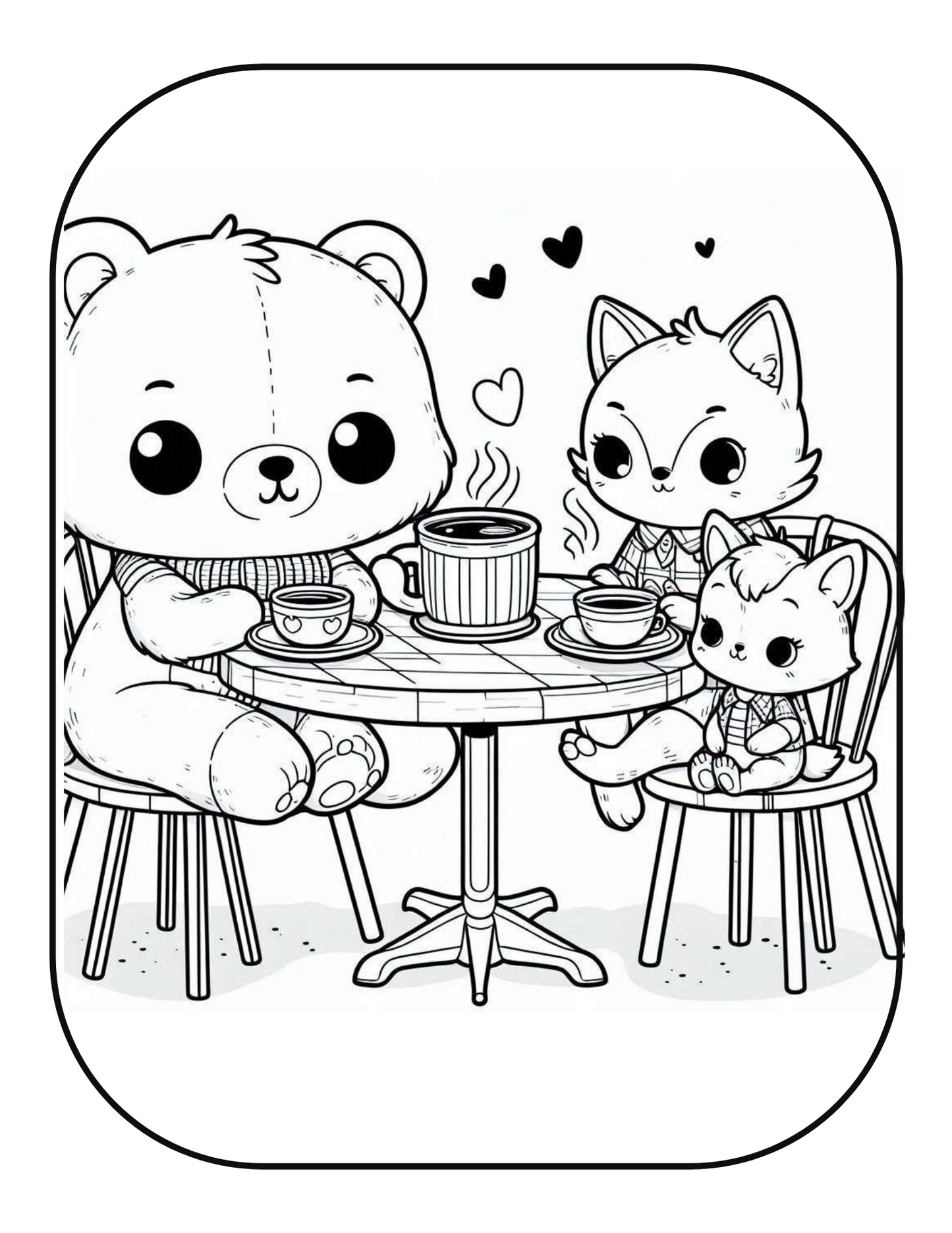 Carte de Colorat Cozy Moments - Fyzzy Hyggy - Familie Fericita Vol 1 :  Pentru Adulti si Copii