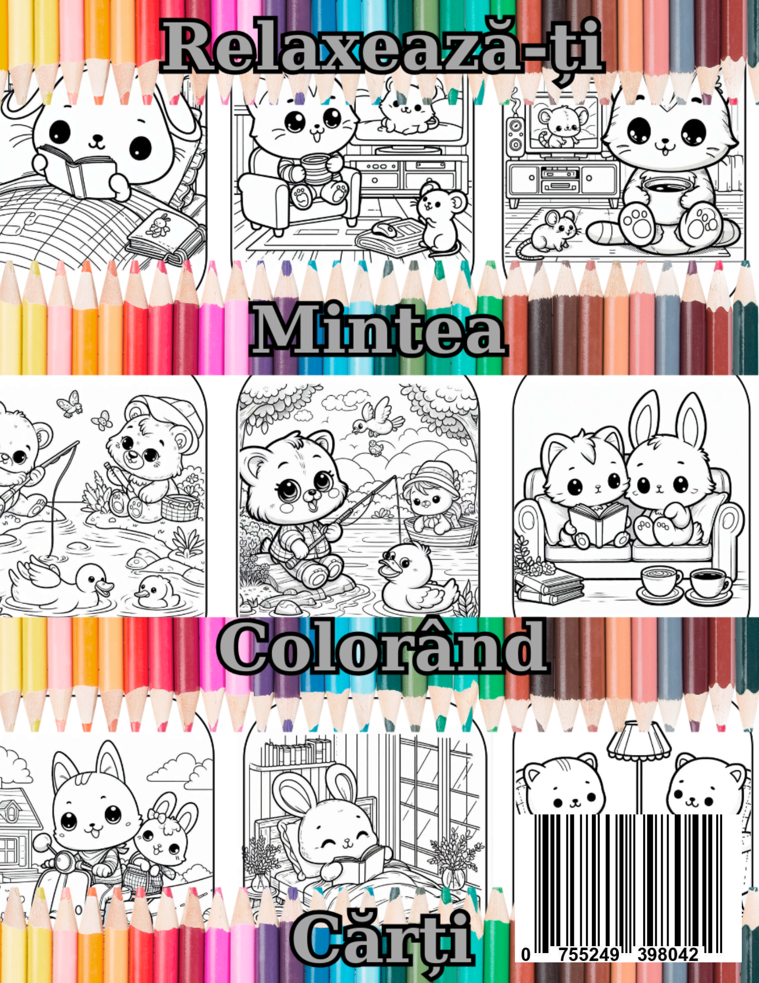 Carte de Colorat Cozy Moments - Fyzzy Hyggy - Familie Fericita Vol 1 :  Pentru Adulti si Copii