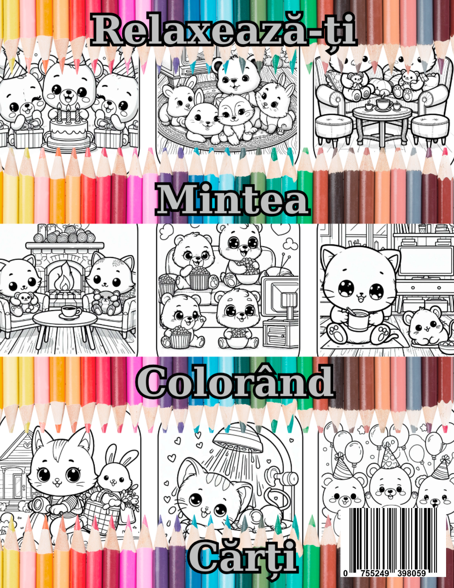 Carte de Colorat Cozy Moments - Fyzzy Hyggy - Familie Fericita Vol 2 :  Pentru Adulti si Copii