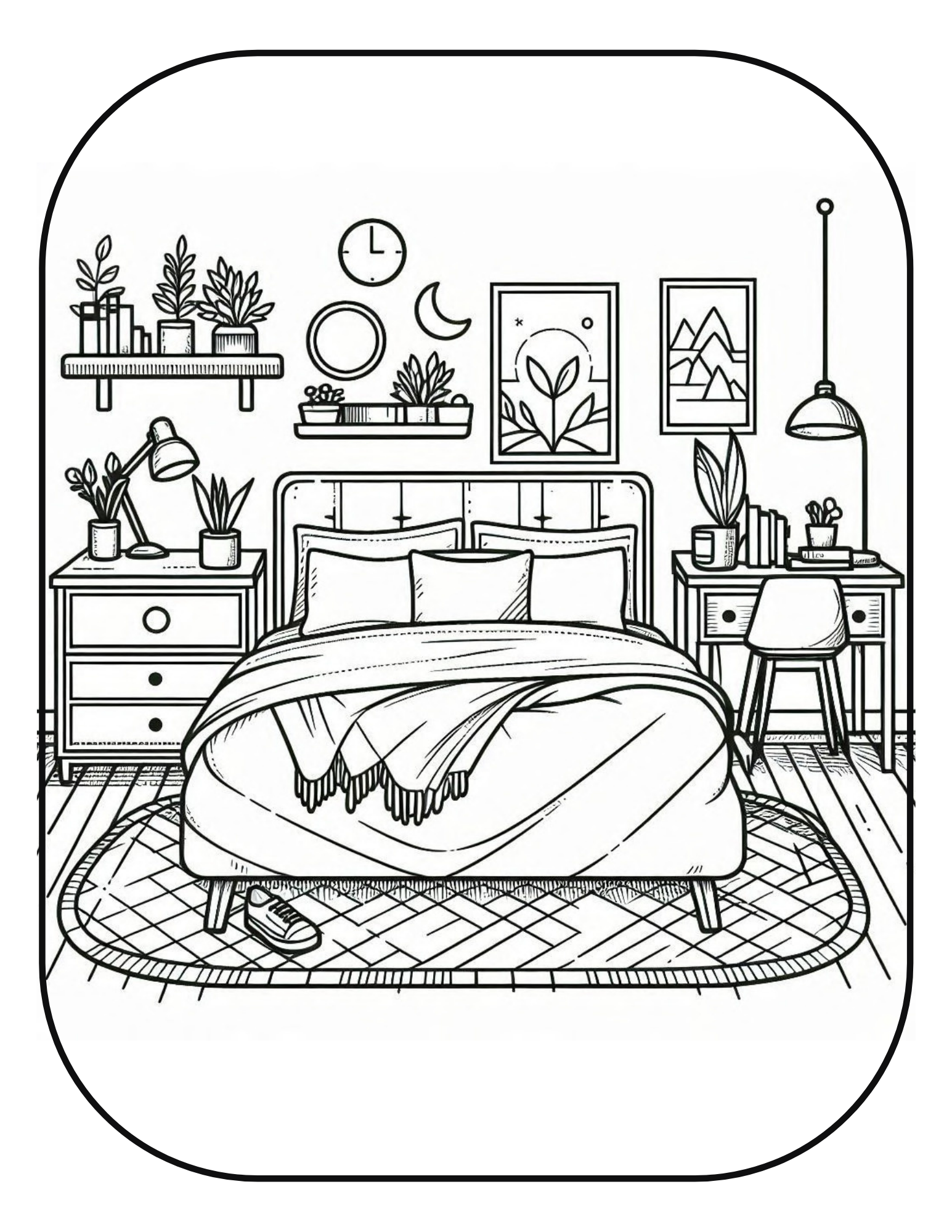 Carte de Colorat Cozy Moments - Interioare Boeme: Creează-ti Universul Perfect,  Pentru Adulti si Copii / Carte Digitala / Ebook