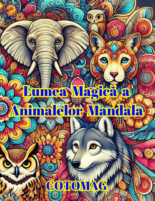 Carte de Colorat Lumea Magica a Animalelor Mandala – O Carte de Colorat Relaxanta Pentru Adulti si Copii / Carte Digitala / Ebook