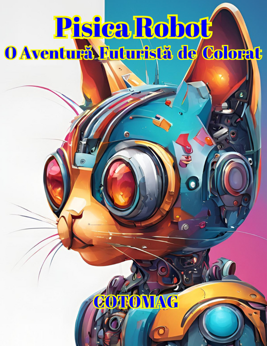 Carte de Colorat Pisica Robot - O Aventura Futurista de Colorat / Carte Digitala / Ebook