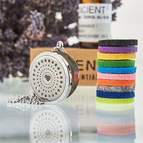 Colier Bijuterii Aromaterapie - Inima cu Diamante 30 mm