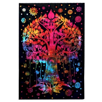 Cuvertura de Pat Dubla din Bumbac - Arborele Bodhi