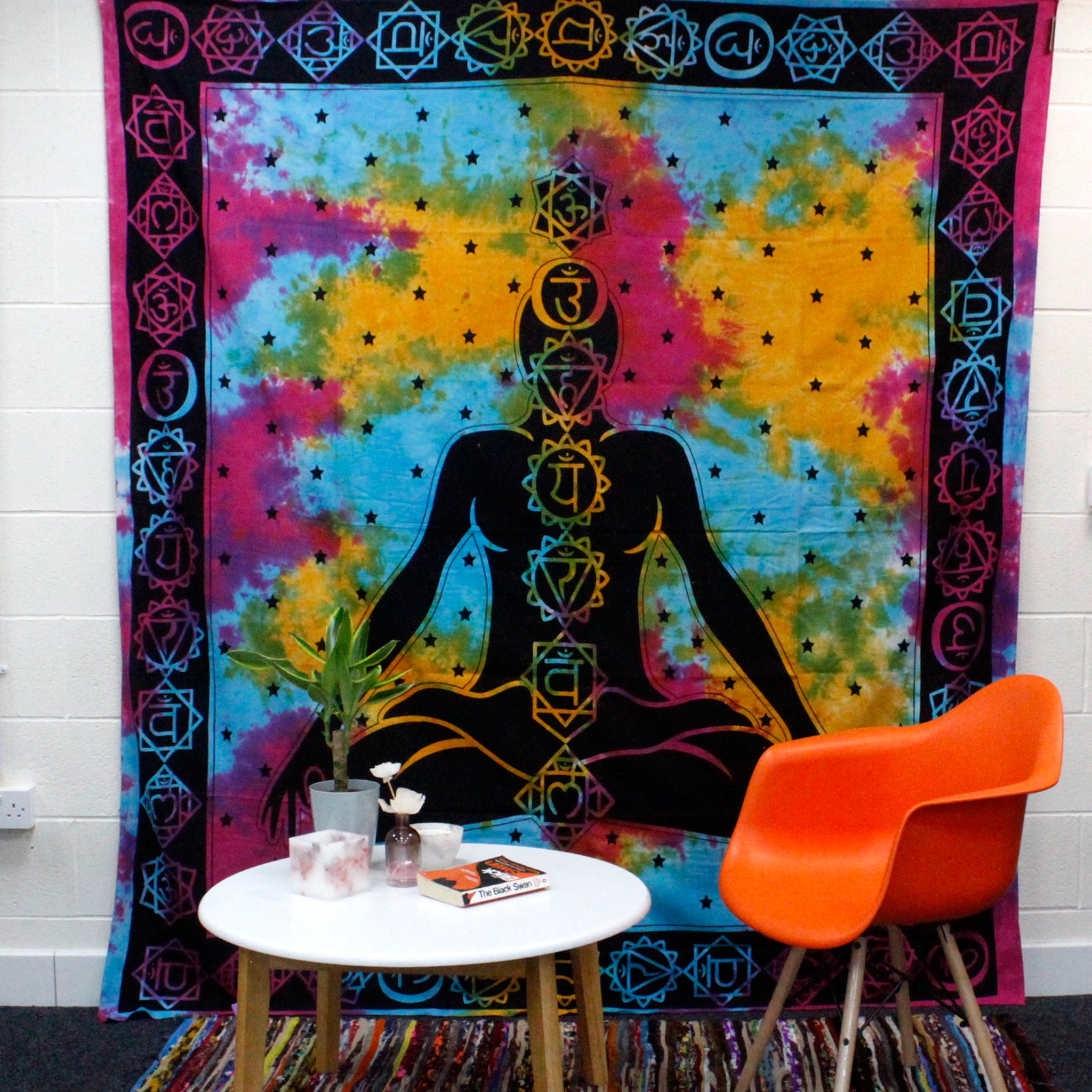 Cuvertura de Pat Dubla din Bumbac - Buddha & 7 Chakre
