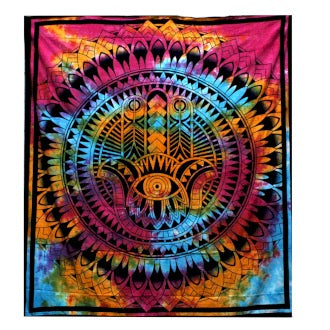 Cuvertura de Pat Dubla din Bumbac - Hamsa