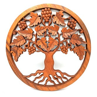 Decoratiune din Lemn - Arborele Vietii cu Struguri