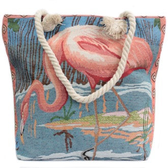 Geanta Colorata cu Flamingo