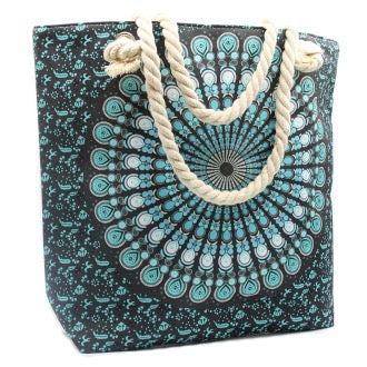 Geanta Colorata cu Model Mandala Albastru