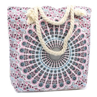 Geanta Colorata cu Model Mandala Mov