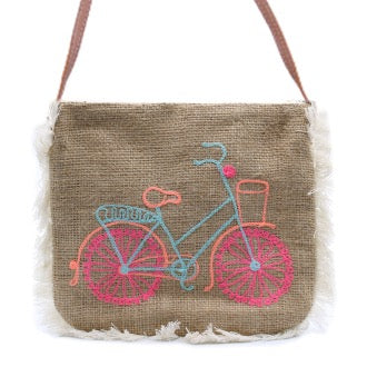 Geanta cu Franjuri - Broderie Bicicleta