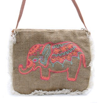 Geanta cu Franjuri -  Broderie Elefant