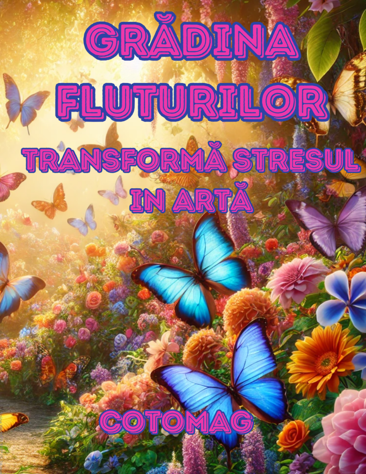 Carte de Colorat Gradina Fluturilor - Transforma Stresul in Arta - Carte de Colorat pentru Relaxare pentru Adulti, Tineri si Copii \ Carte Digitala \ Ebook