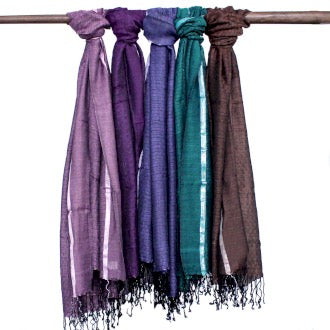 Eșarfă Indian Boho Mari - 75x180cm - Culori Aleatorii cu Ață Aurie