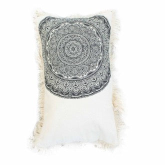 Pernă Mandala Tradițională - 30x50cm - neagră