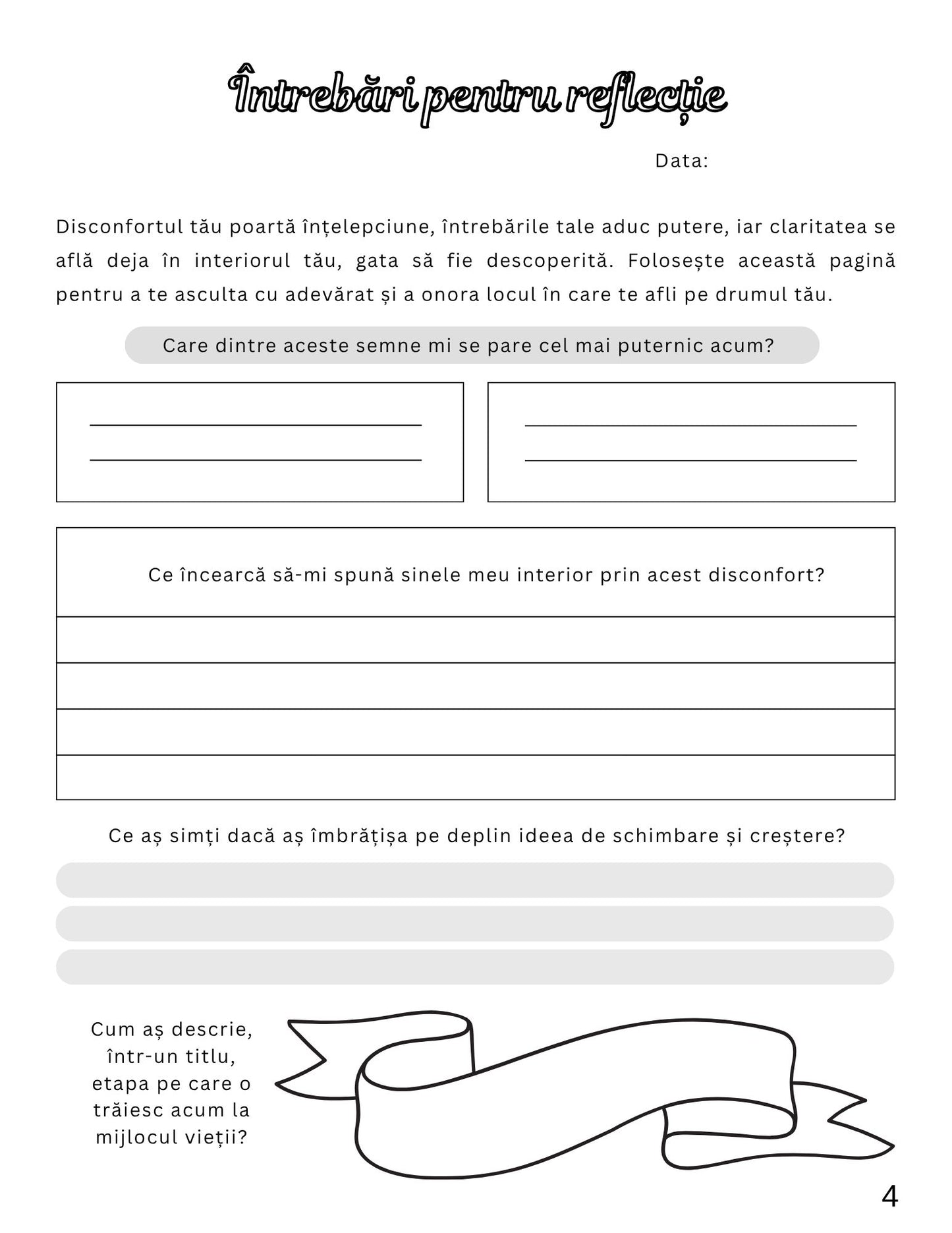 Jurnal De Lucru Pentru Depasirea Crizei Varstei Mijlocii / Dezvoltare Personala / Autocunoastere / Echilibru Interior /Recunostinta / Mindfulness Si Motivatie