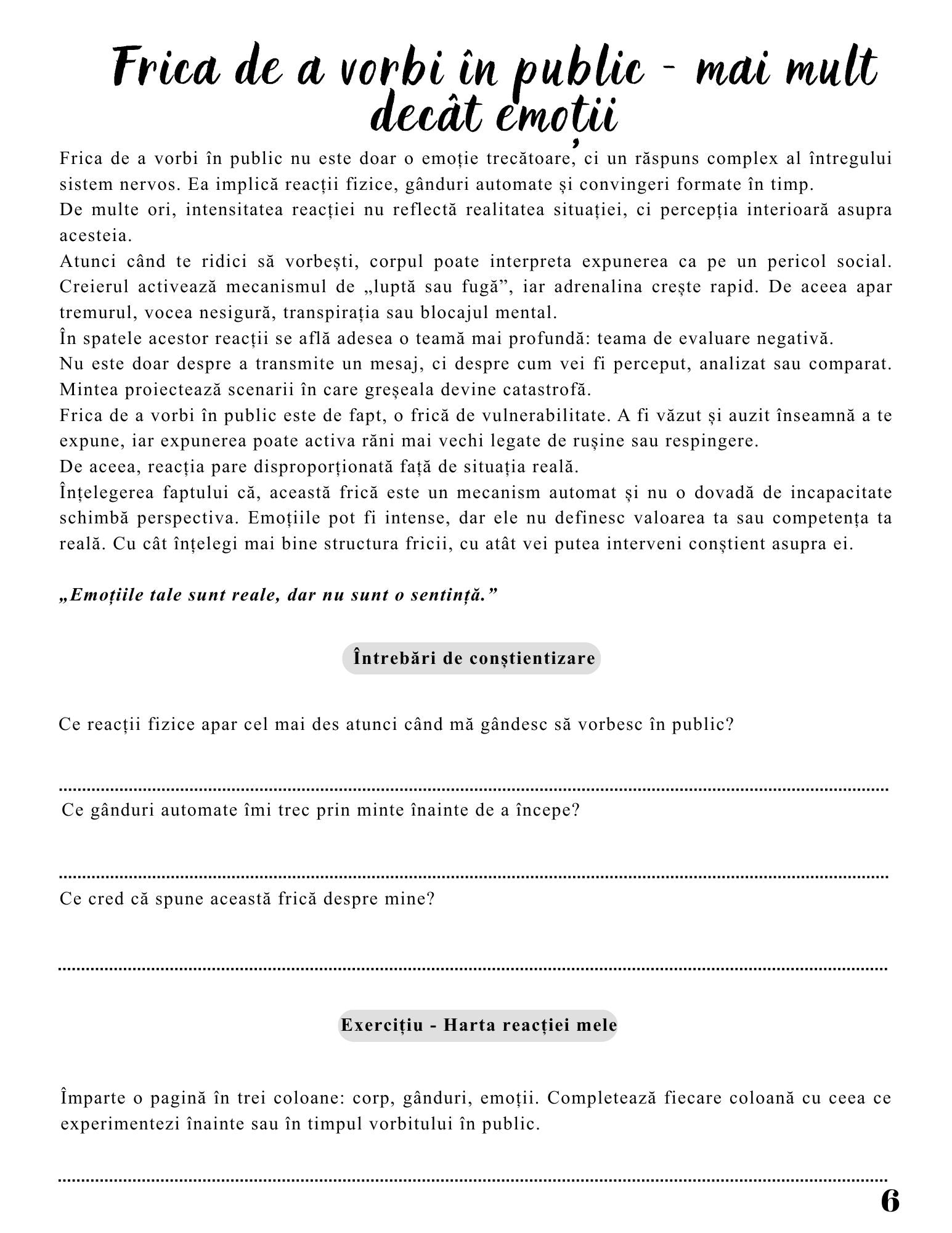 Jurnal Vocea Mea Contează copertă dezvoltare personală curaj de a vorbi
