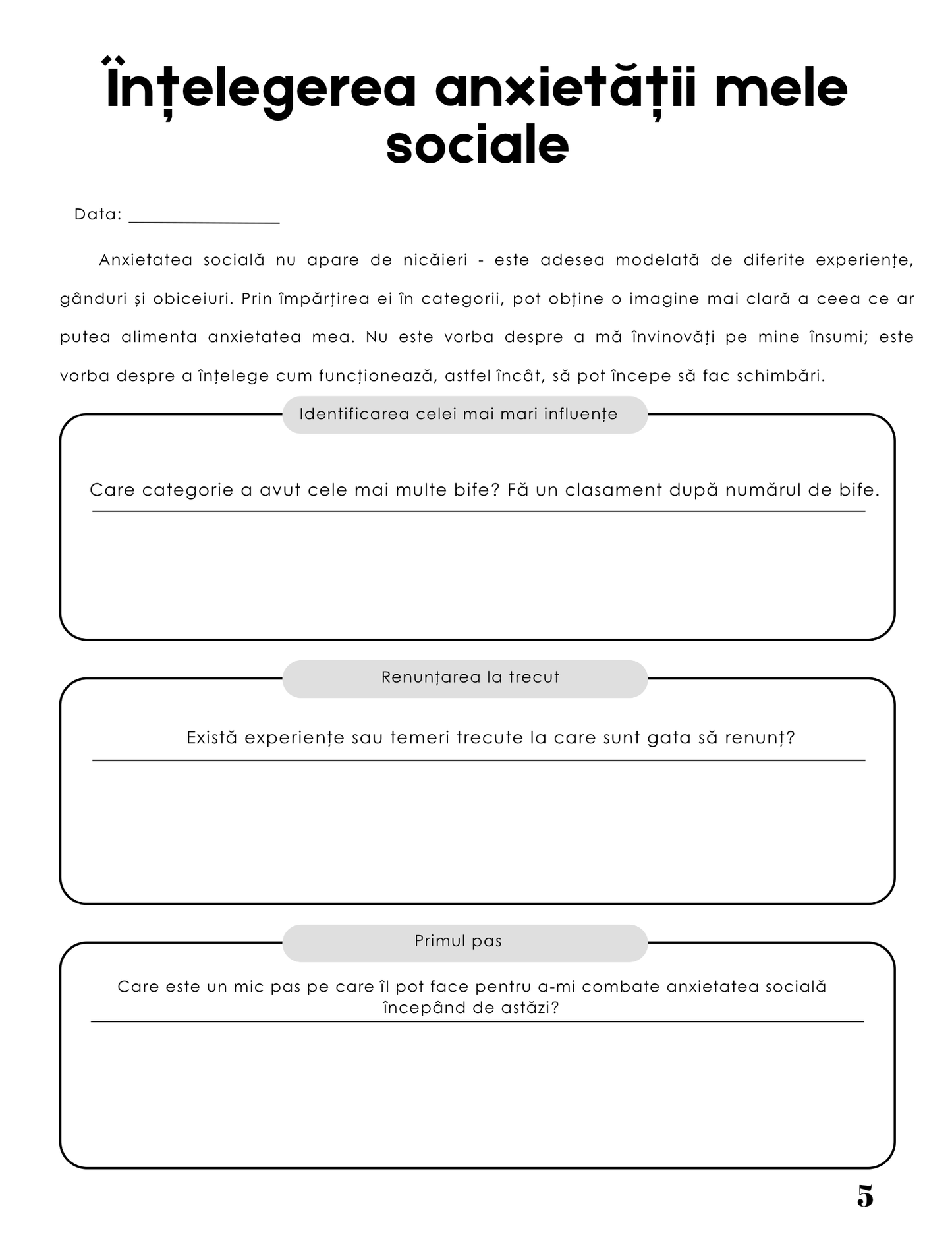 Jurnalul Anxietatea Sociala - Scapa de Frica De A Vorbi Cu Oricine Despre Orice / Ghid Practic Pentru Invingerea Timiditatii, Cresterea Increderii Si Dezvoltare Personala