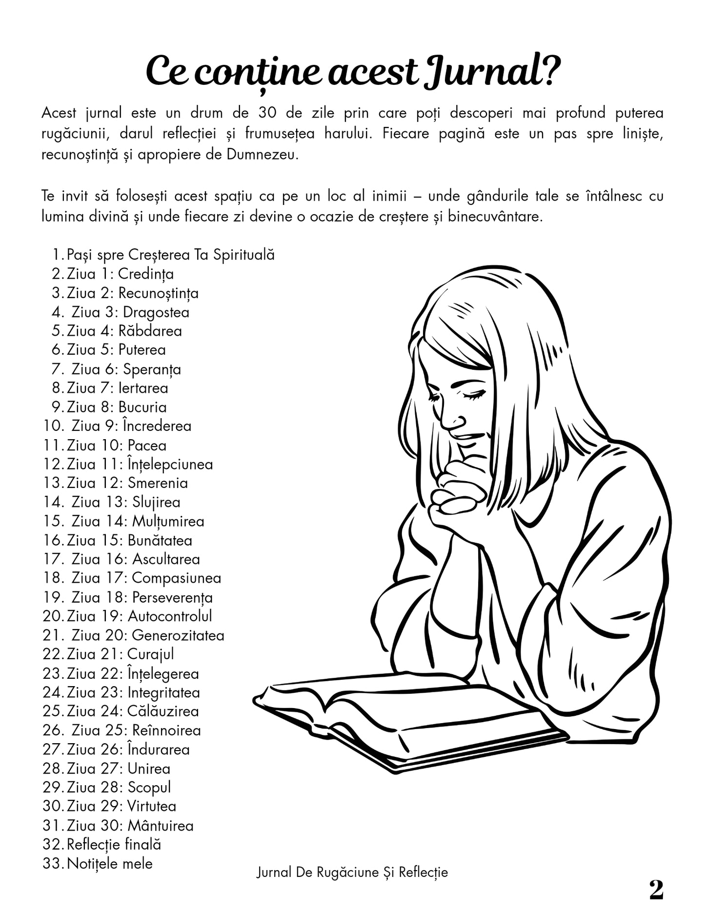 Jurnalul de Rugăciune și de Reflecție – 30 de Zile de Har