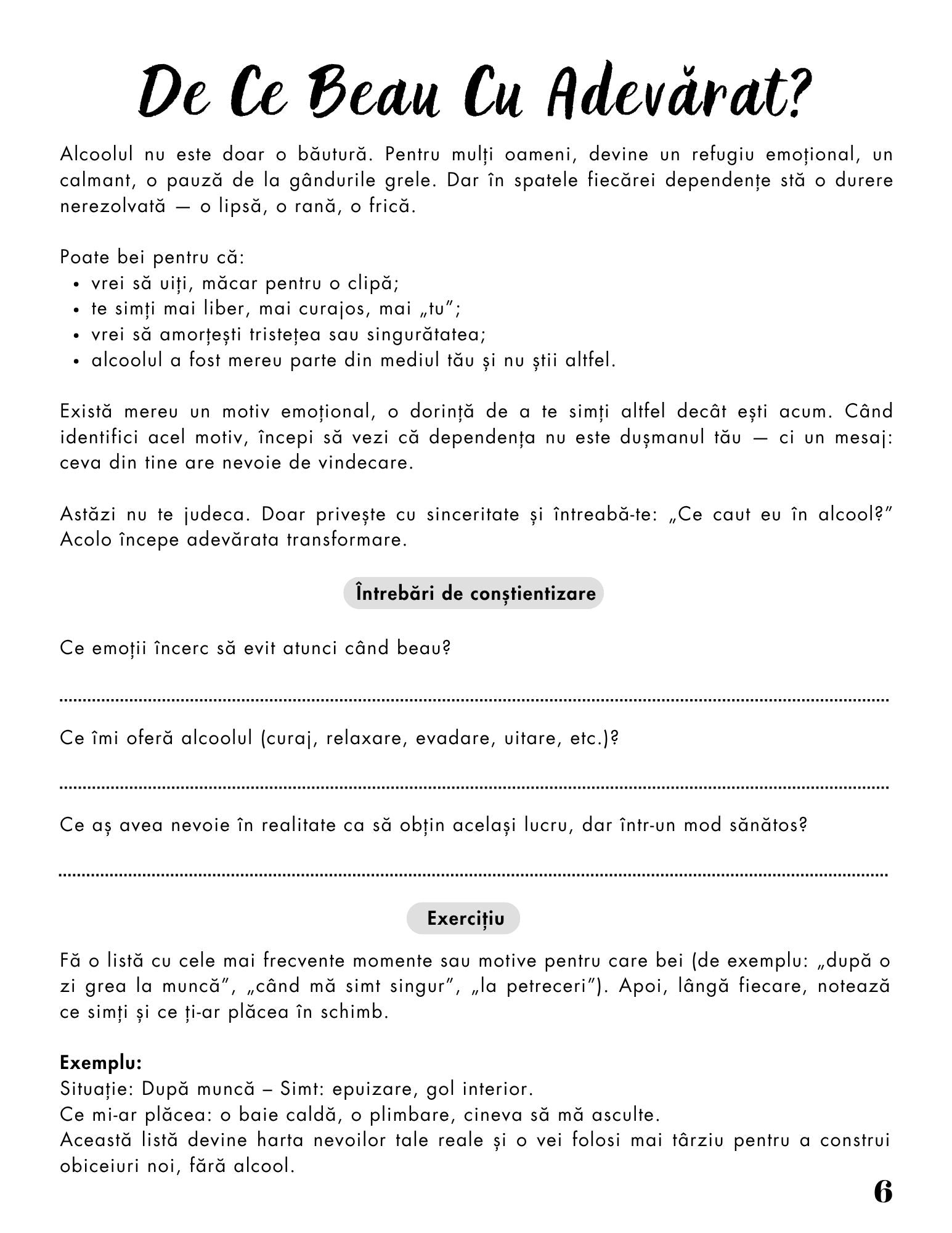 Jurnalul Eliberarii Mele - O Calatorie Pas Cu Pas Pentru Vindecarea Dependentei De Alcool - Calatoria Spre Claritate / Program de Autovindecare / Transformare Personala / Regasirea Sinelui