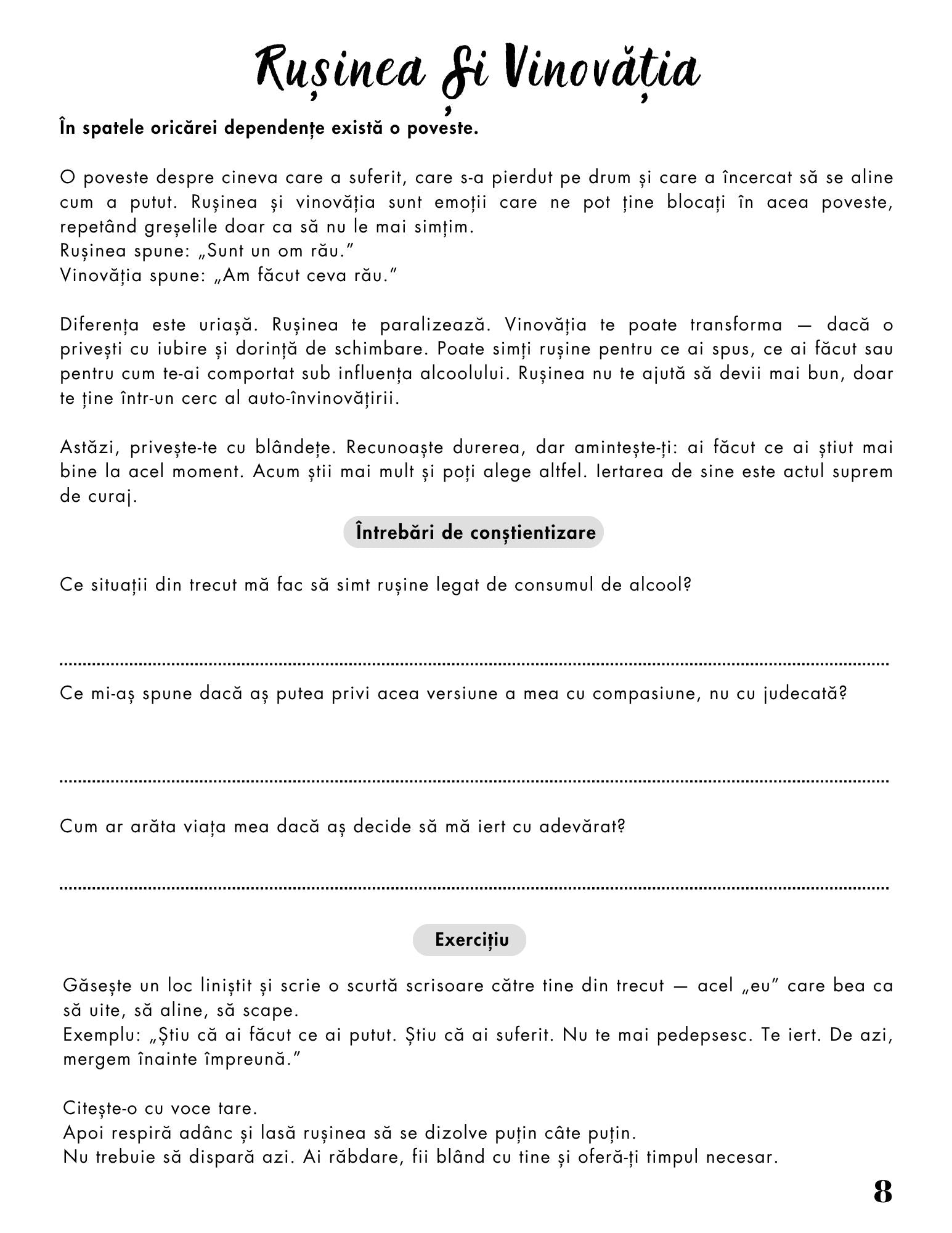 Jurnalul Eliberarii Mele - O Calatorie Pas Cu Pas Pentru Vindecarea Dependentei De Alcool - Calatoria Spre Claritate / Program de Autovindecare / Transformare Personala / Regasirea Sinelui