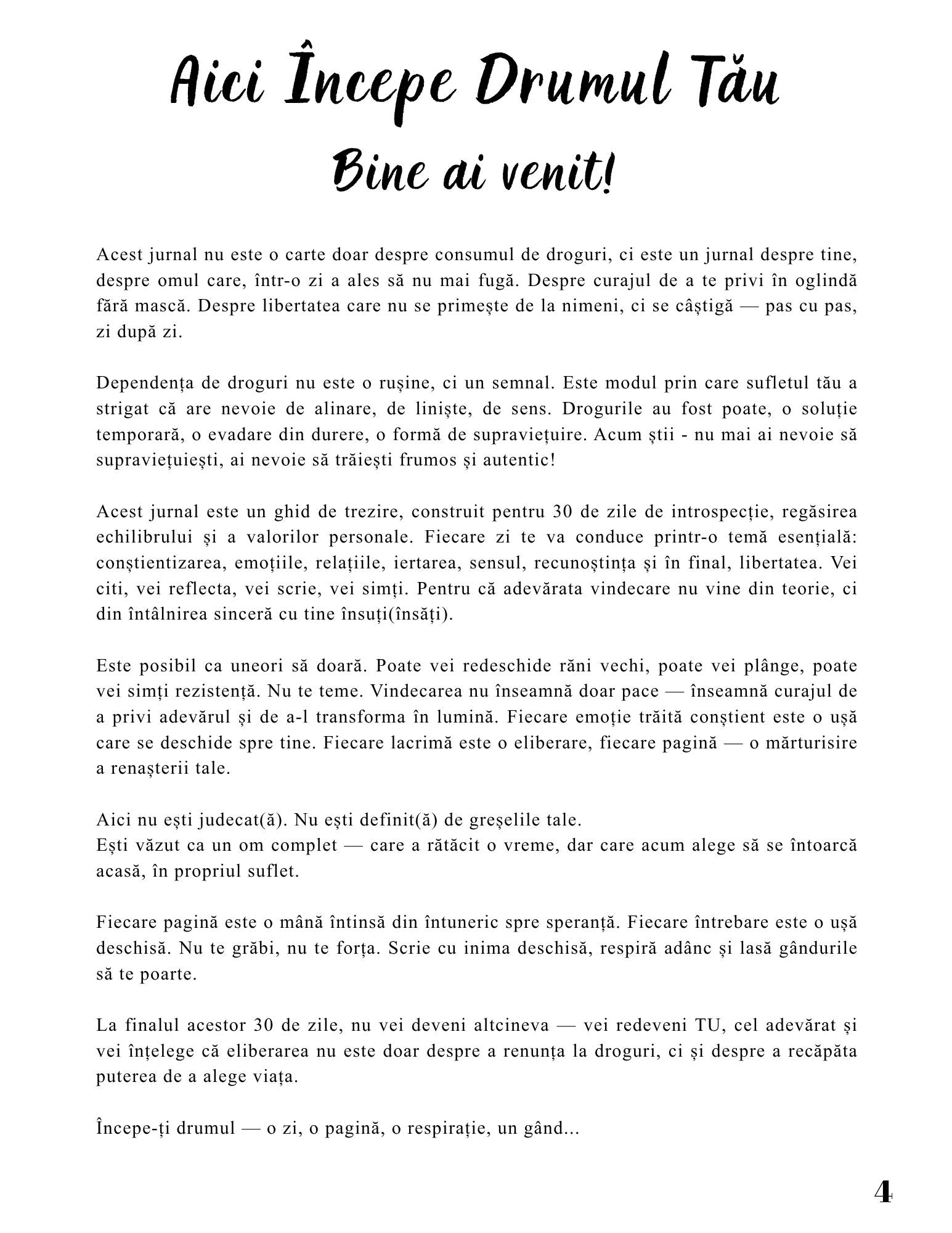 Jurnalul Eliberarii Mele - O Calatorie Pas Cu Pas Pentru Vindecarea Dependentei De Droguri - Calatoria Spre Claritate / Program de Autovindecare / Transformare Personala / Regasirea Sinelui