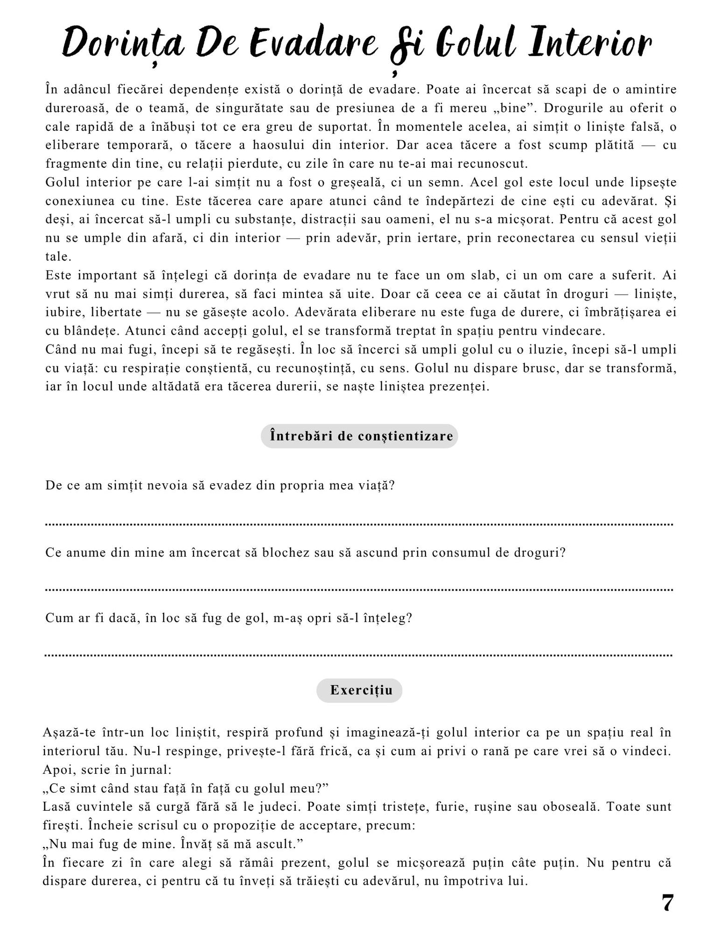 Jurnalul Eliberarii Mele - O Calatorie Pas Cu Pas Pentru Vindecarea Dependentei De Droguri - Calatoria Spre Claritate / Program de Autovindecare / Transformare Personala / Regasirea Sinelui