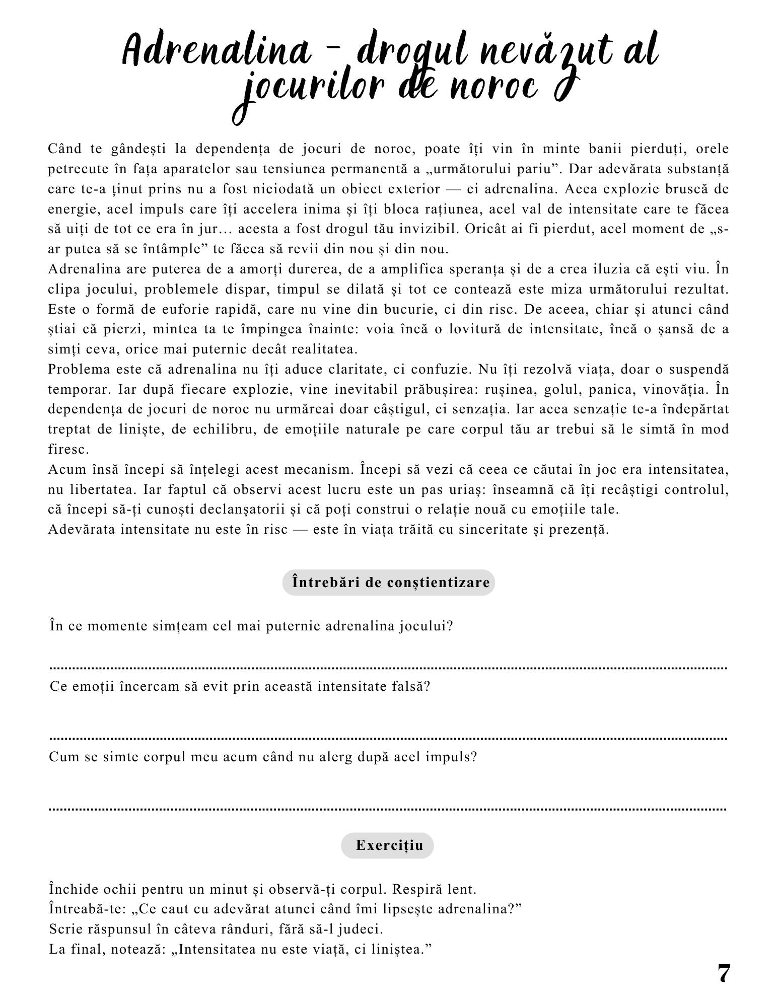 Jurnalul Eliberarii Mele - O Calatorie Pas Cu Pas Pentru Vindecarea Dependentei Jocurilor De Noroc - Calatoria Spre Claritate / Program de Autovindecare / Transformare Personala / Regasirea Sinelui