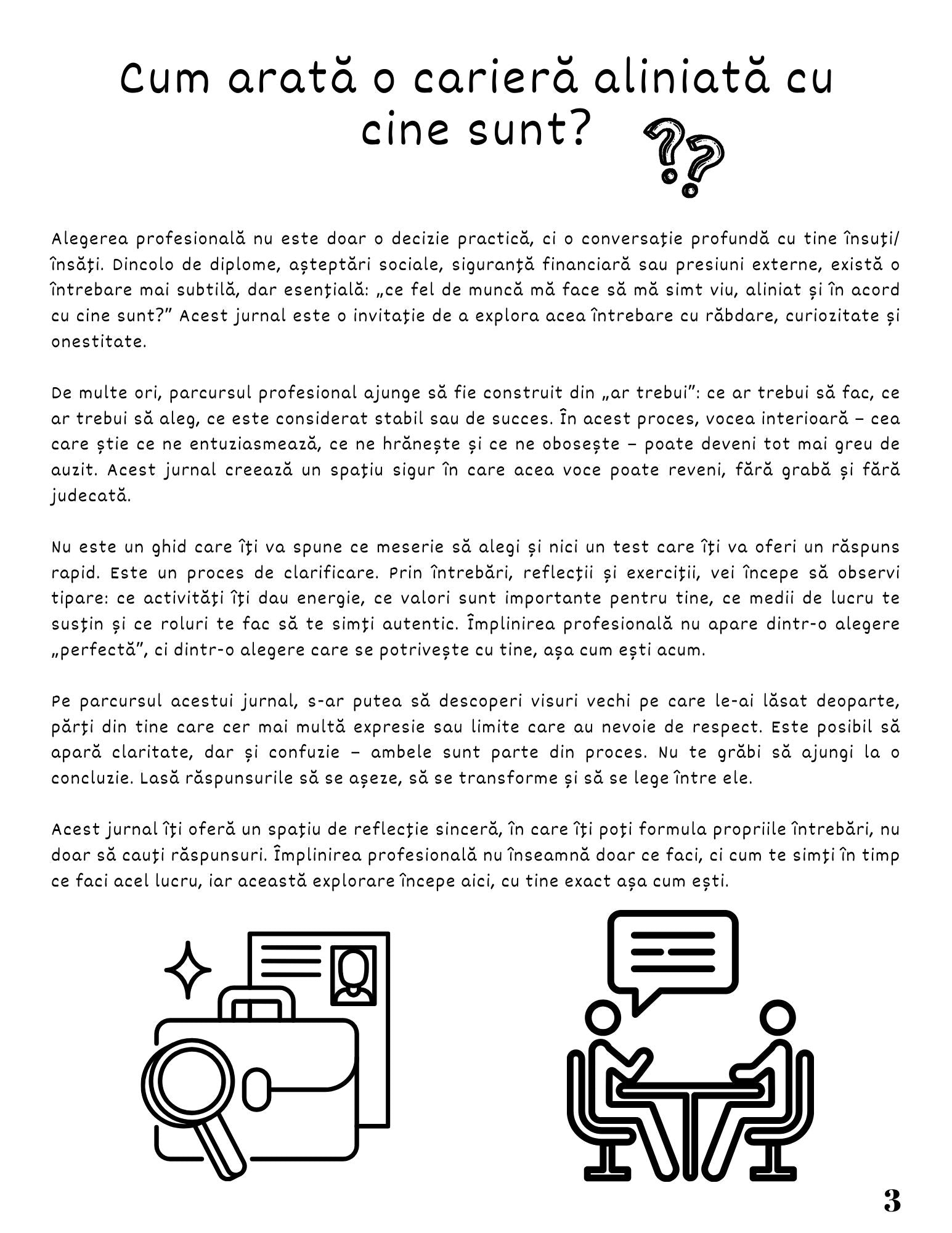 Jurnalul Meu Cu Fise de Lucru - Ce Alegere Profesionala Mi-ar Aduce Implinire / Ghid Practic / Autocunoastere / Personalitate / Dezvoltare Personala / Reflectie / Echilibru Emotional / Carte Digitala / Ebook