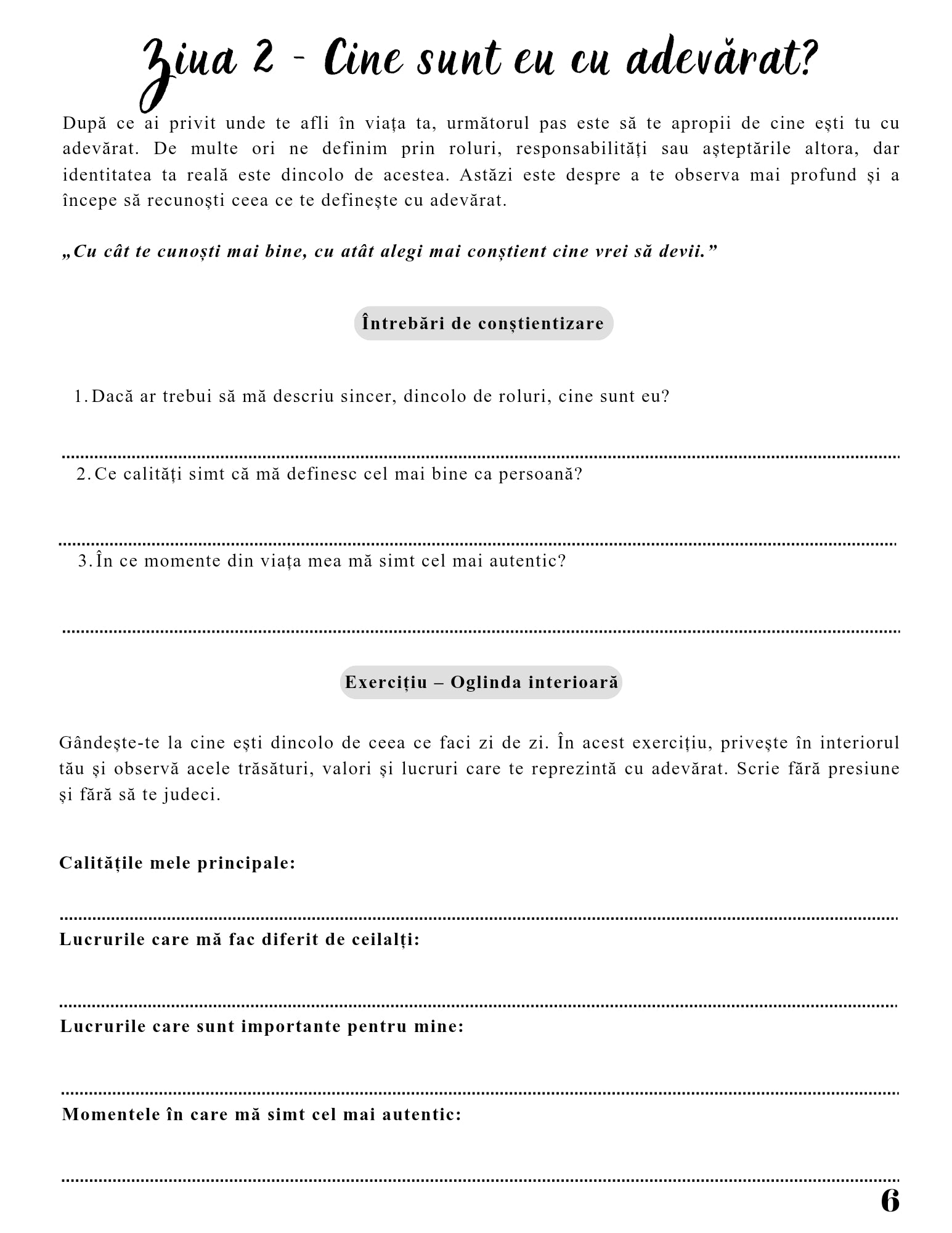 jurnal dezvoltare personală 30 zile PDF transformare obiceiuri și obiective