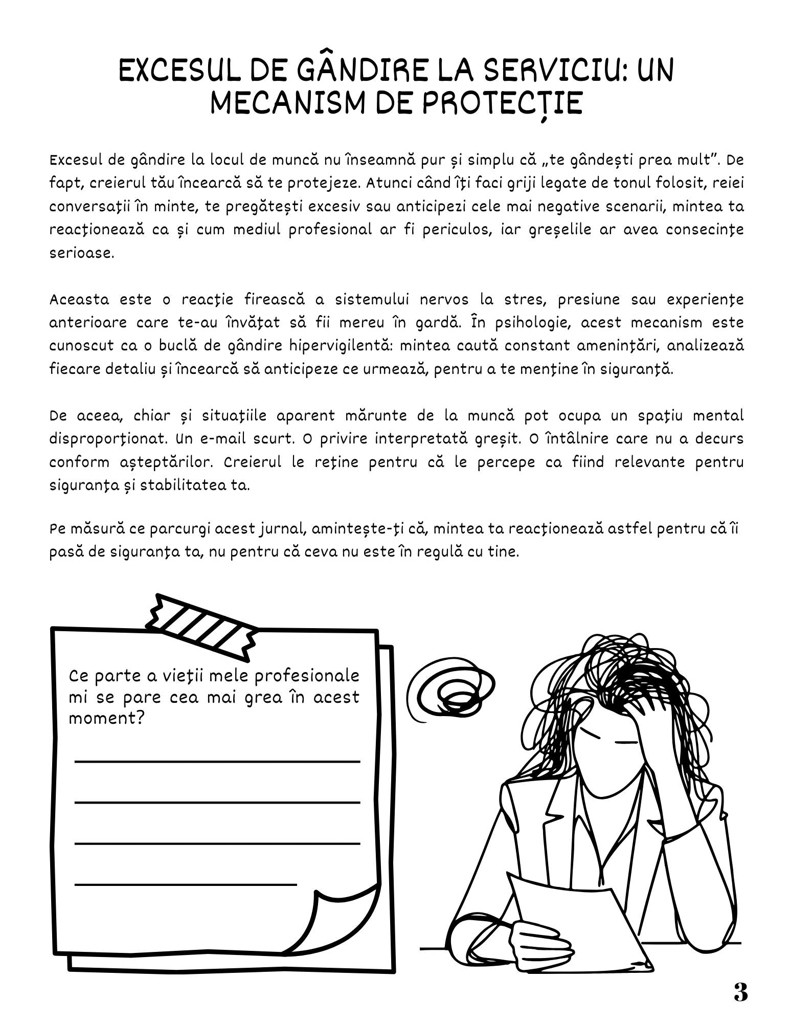 Jurnalul Meu de Lucru - Gandirea Excesiva Si Supraanaliza In Activitatea Profesionala / Ghid Practic / Autocunoastere / Personalitate / Dezvoltare Personala / Reflectie / Echilibru Emotional / Carte Digitala / Ebook