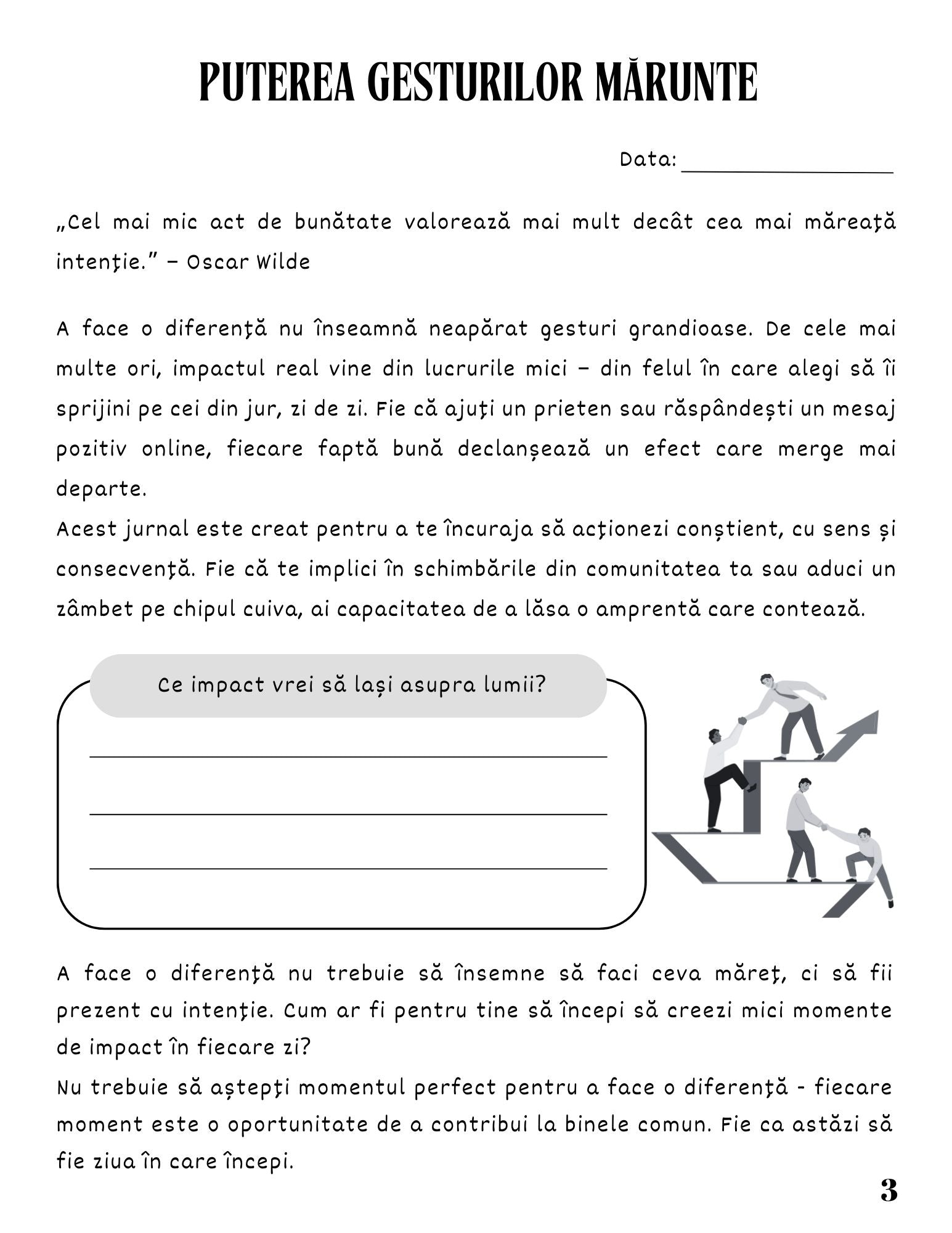 Jurnalul Meu de Lucru - Puterea Exemplului Personal - Schimbarea incepe cu tine / Ghid Practic / Autocunoastere / Personalitate / Dezvoltare Personala / Reflectie / Echilibru Emotional