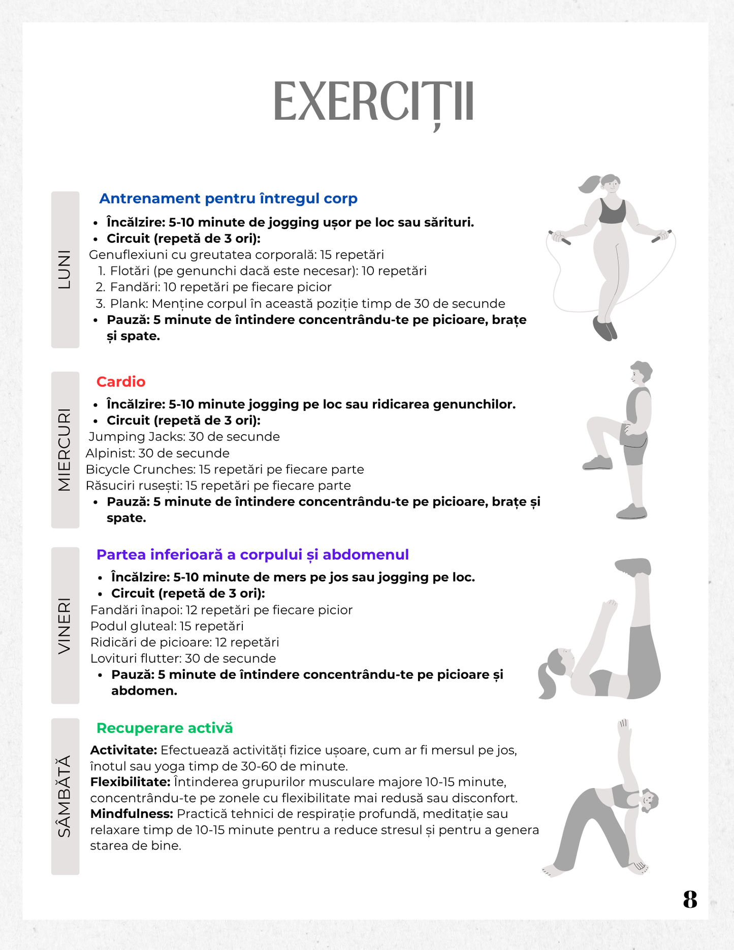 Jurnalul Sanatatii Mele - Planul Unei Alimentatii Sanatoase Pentru Pierderea In Greutate / Plan de Exercitii / Plan de Antrenament / Plan de Alergare / Lista Cumparaturi Alimente Sanatoase / Obiceiuri Sanatoase