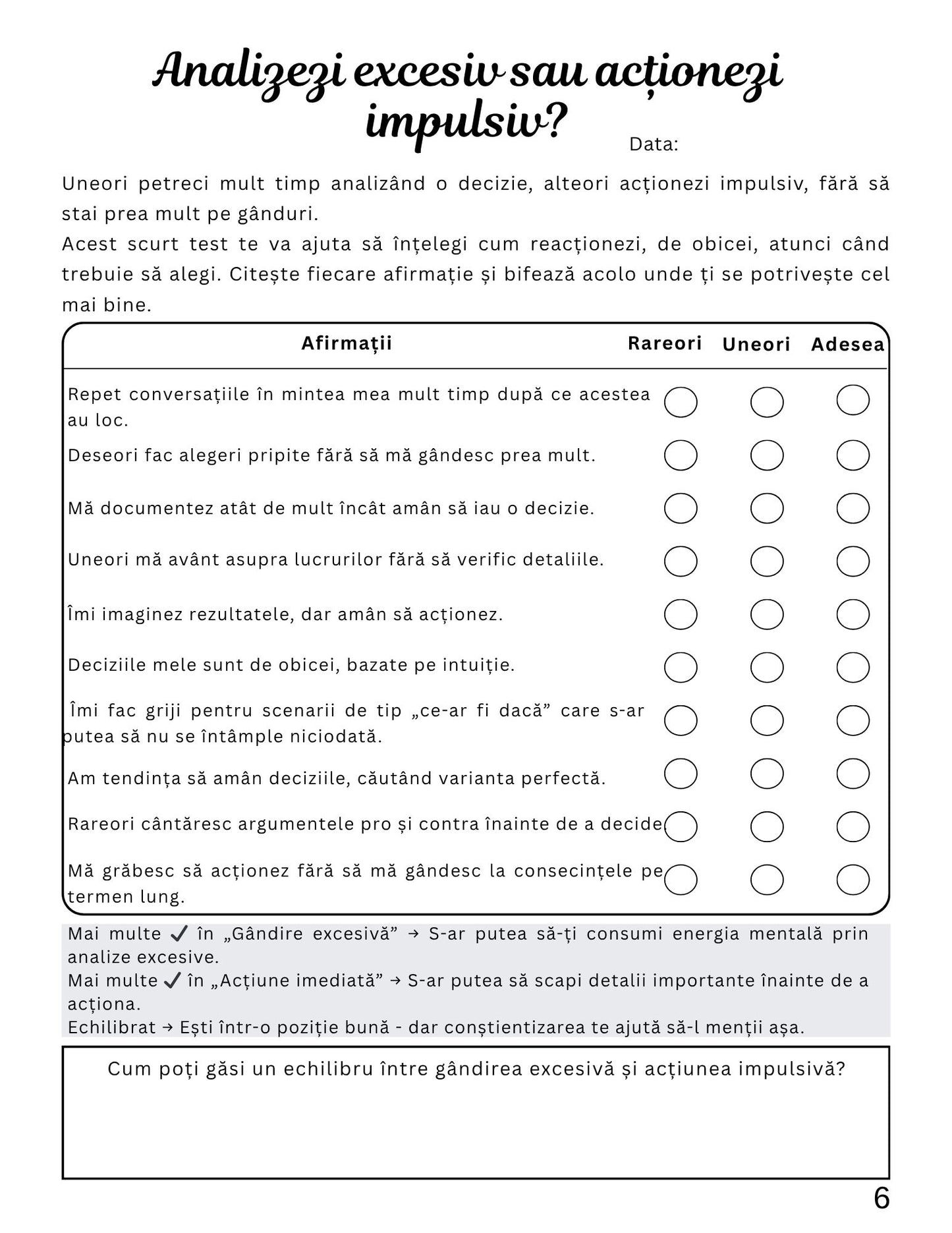 Jurnalul Unei Minti Epuizate De Luarea Constanta A Deciziilor - Calatoria Spre Claritate / Dezvoltare Personala / Autocunoastere / Echilibru Interior / Recunostinta / Mindfulness Si Motivatie