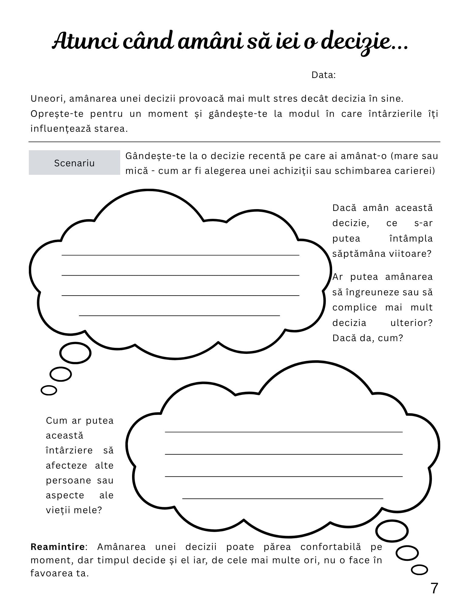 Jurnalul Unei Minti Epuizate De Luarea Constanta A Deciziilor - Calatoria Spre Claritate / Dezvoltare Personala / Autocunoastere / Echilibru Interior / Recunostinta / Mindfulness Si Motivatie
