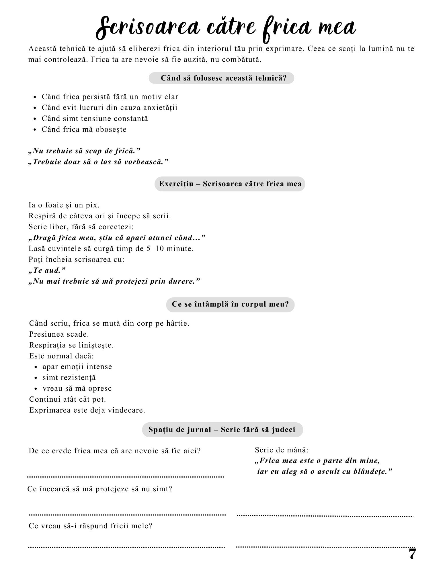 Jurnalul Vindecarii Mele - 30 de Tehnici Pentru Anxietate, Stres, Atacuri de Panica, Frici si Depresie / Ghid Practic / Echilibru Emotional / Autocunoastere / Claritate Mentala / Dezvoltare Personala