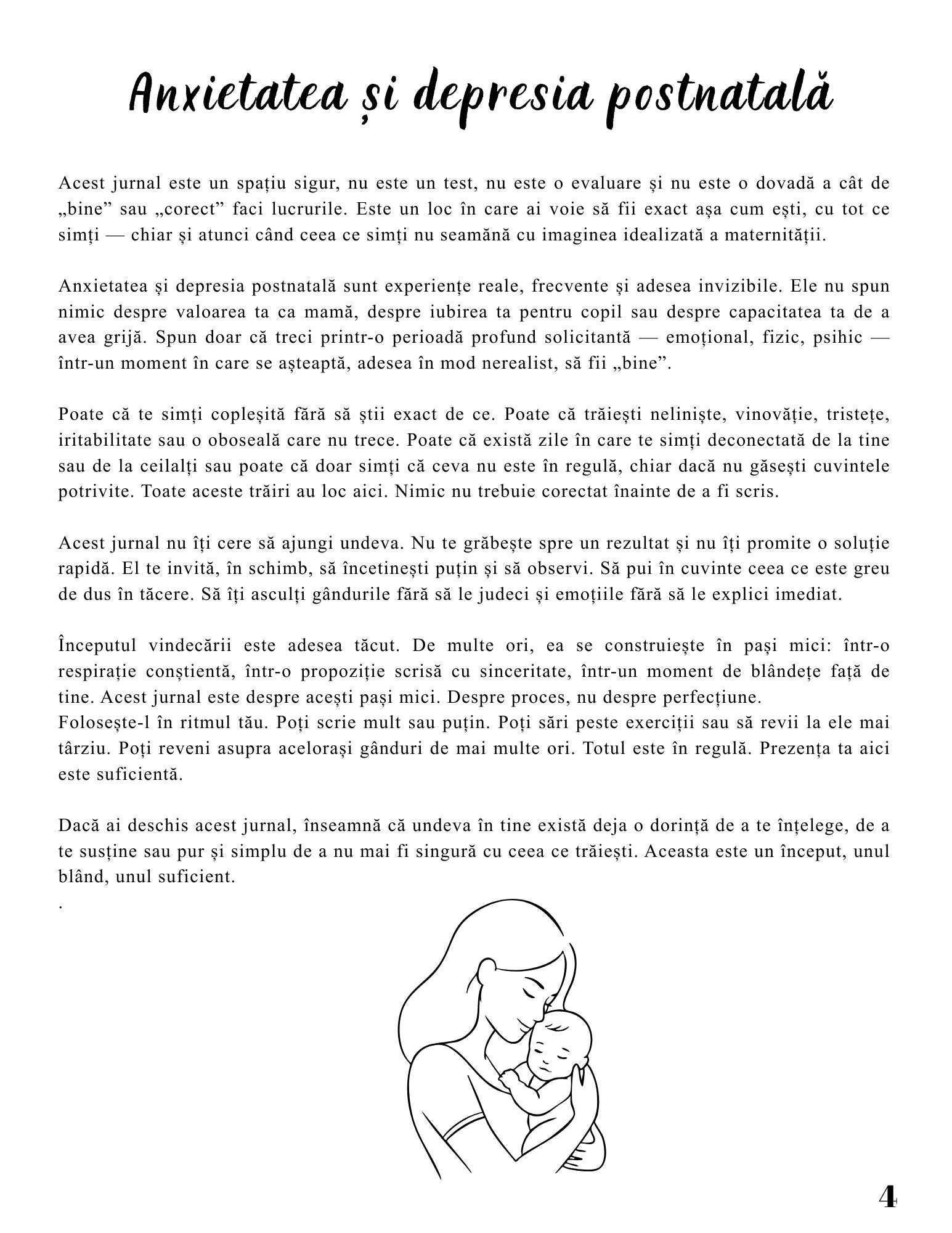 Jurnalul Vindecarii Mele - Anxietatea Postnatala - Mama Care Se Reface / Ghid Practic / Echilibru Emotional / Autocunoastere / Claritate Mentala / Dezvoltare Personala 