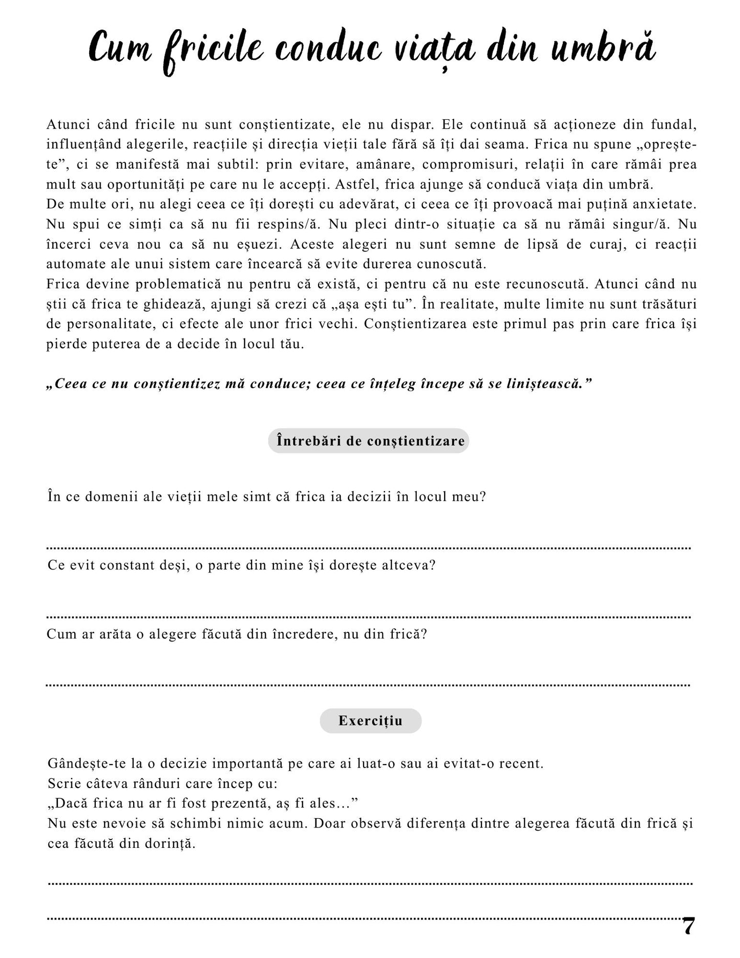 Jurnalul Vindecarii Mele - Cele 6 Frici Fundamentale, Intelese si Vindecate / Ghid Practic / Echilibru Emotional / Autocunoastere / Claritate Mentala / Dezvoltare Personala