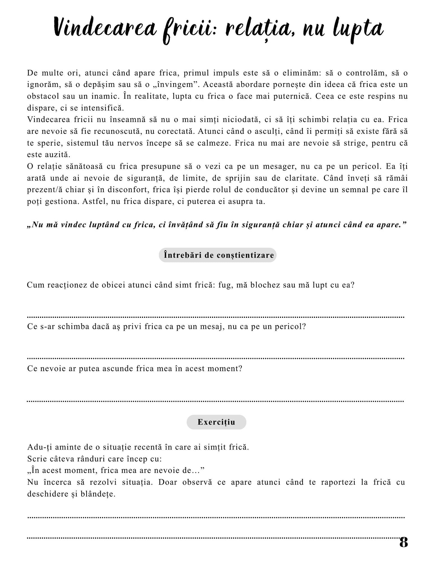 Jurnalul Vindecarii Mele - Cele 6 Frici Fundamentale, Intelese si Vindecate / Ghid Practic / Echilibru Emotional / Autocunoastere / Claritate Mentala / Dezvoltare Personala