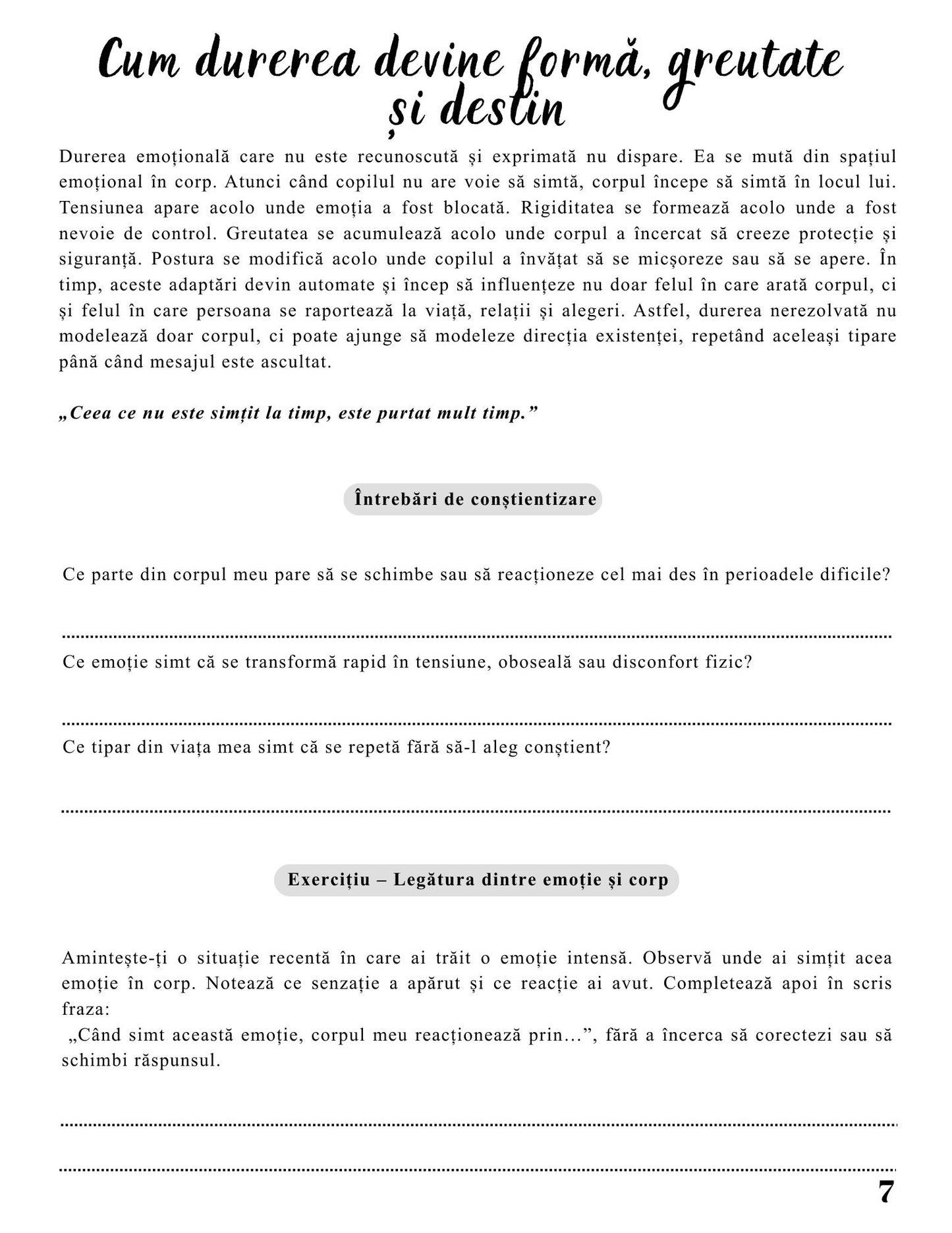 Jurnalul Vindecarii Mele - Cele 6 Rani ale Copilariei si Harta Invizibila a Corpului / Ghid Practic / Echilibru Emotional / Autocunoastere / Claritate Mentala / Dezvoltare Personala