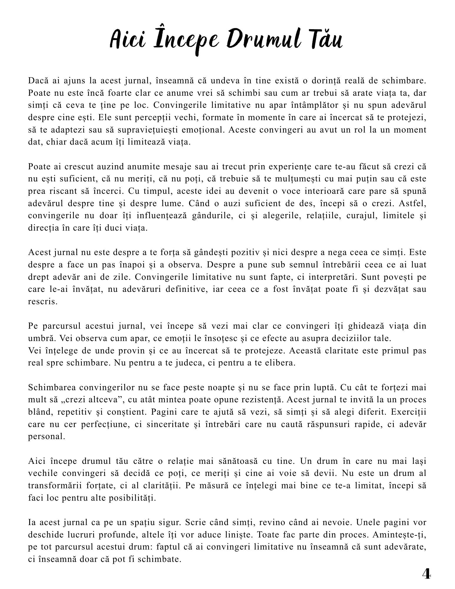 Jurnalul Vindecarii Mele - Convingerile Limitative - Schimba Gandurile Care Iti Blocheaza Viata / Ghid Practic / Echilibru Emotional / Autocunoastere / Claritate Mentala / Dezvoltare Personala 