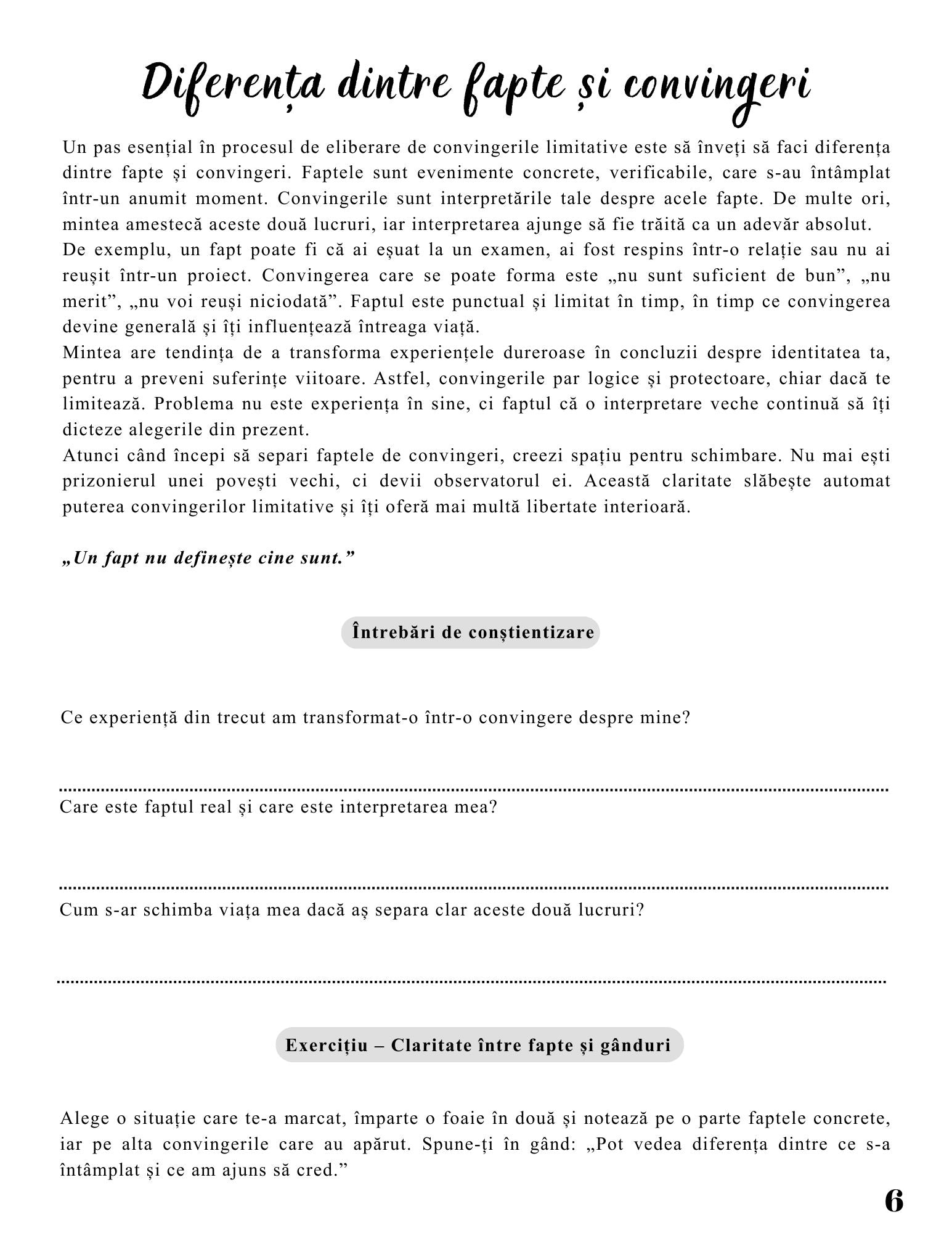Jurnalul Vindecarii Mele - Convingerile Limitative - Schimba Gandurile Care Iti Blocheaza Viata / Ghid Practic / Echilibru Emotional / Autocunoastere / Claritate Mentala / Dezvoltare Personala 